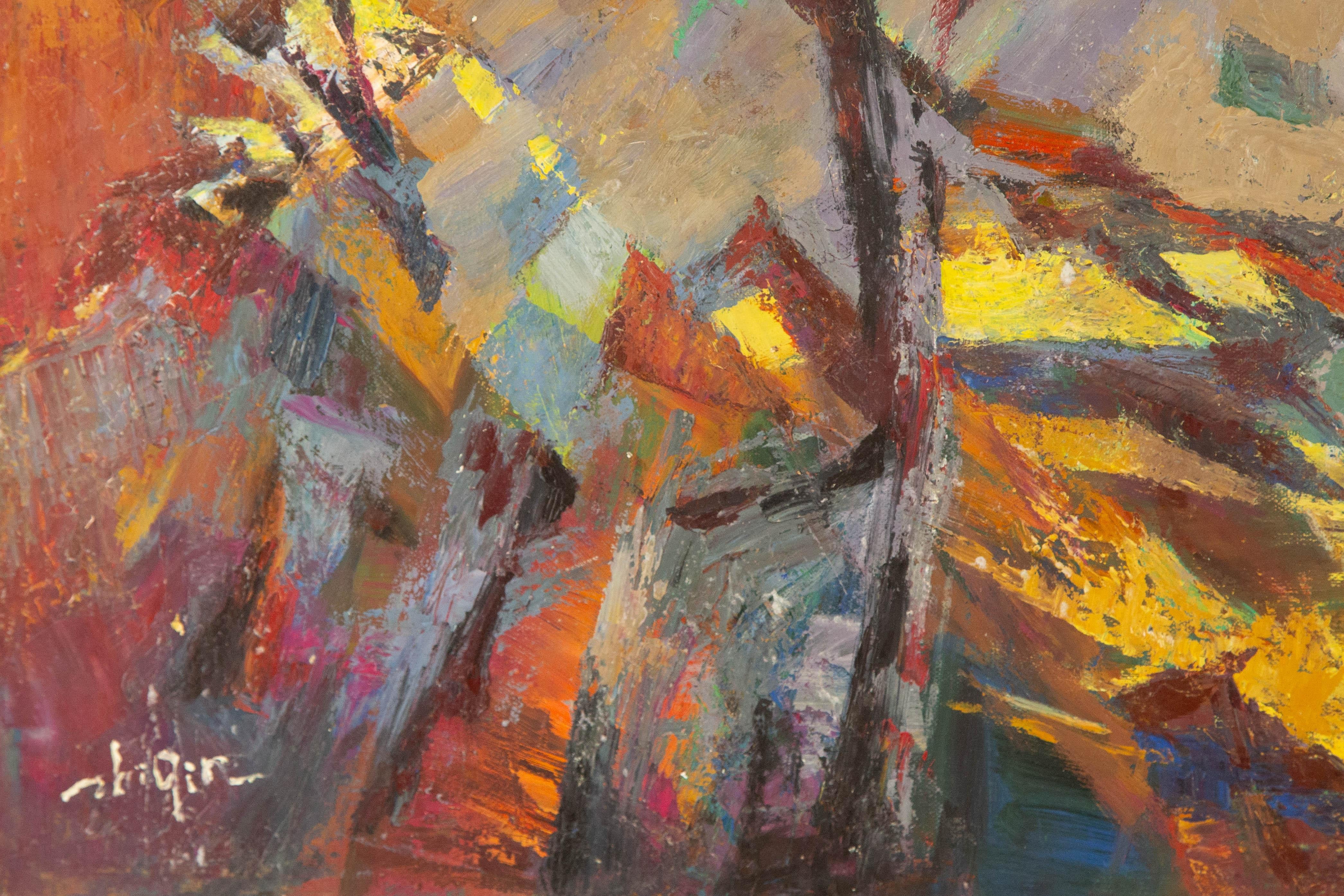 Huile sur toile abstraite originale de Zhiqin Yu, Unrestrained en vente 1