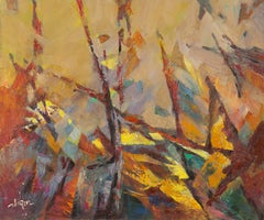 Huile sur toile abstraite originale de Zhiqin Yu, Unrestrained