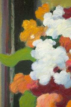 Zhiqin Yu Olio su tela originale contemporaneo "Angolo vicino alla mia finestra".