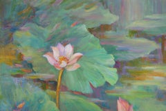 ZhiQin Yu Pittura a olio originale impressionista "Bellezza perduta - Loto"