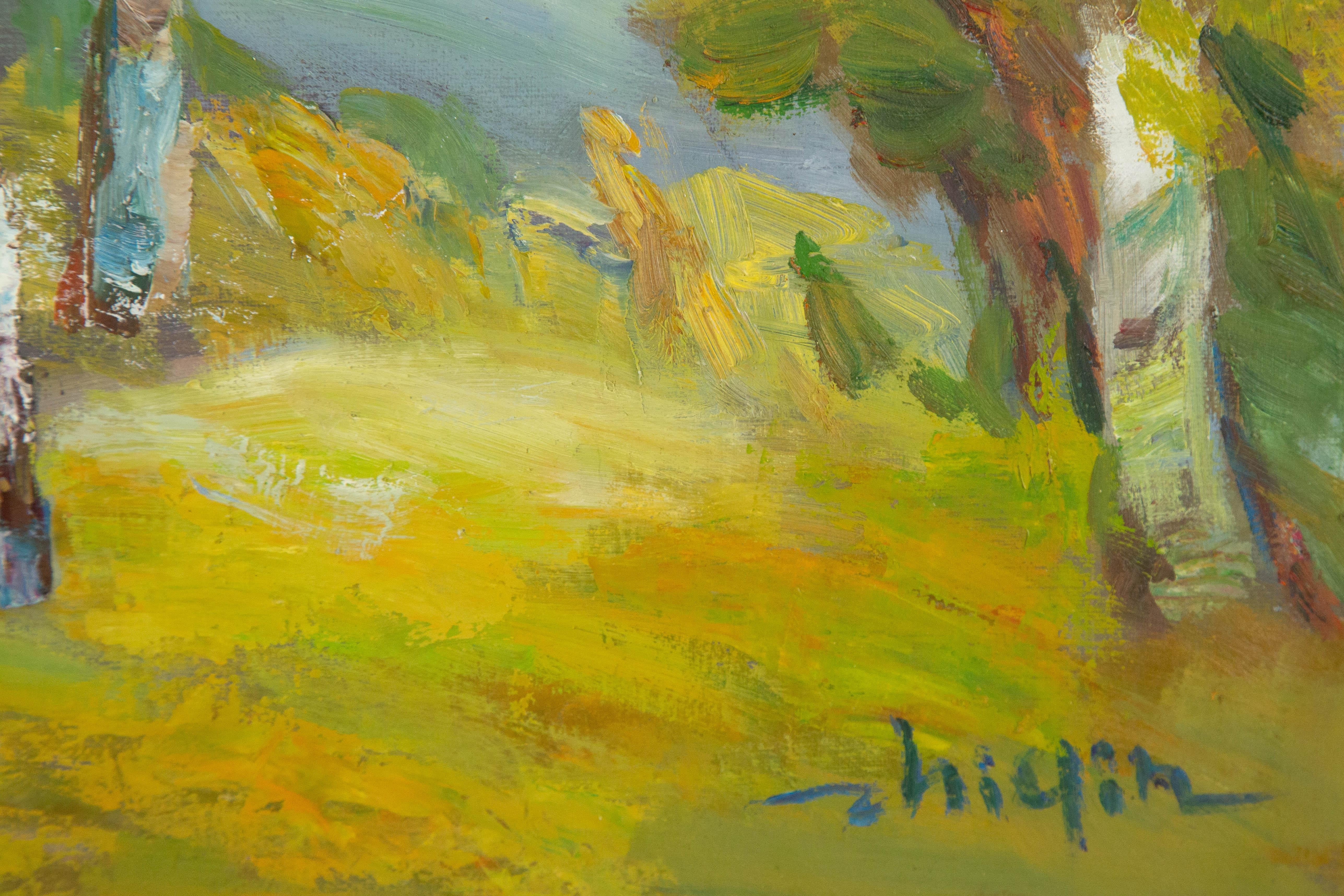 Zhiqin Yu Landscape Original Oil On Canvas 