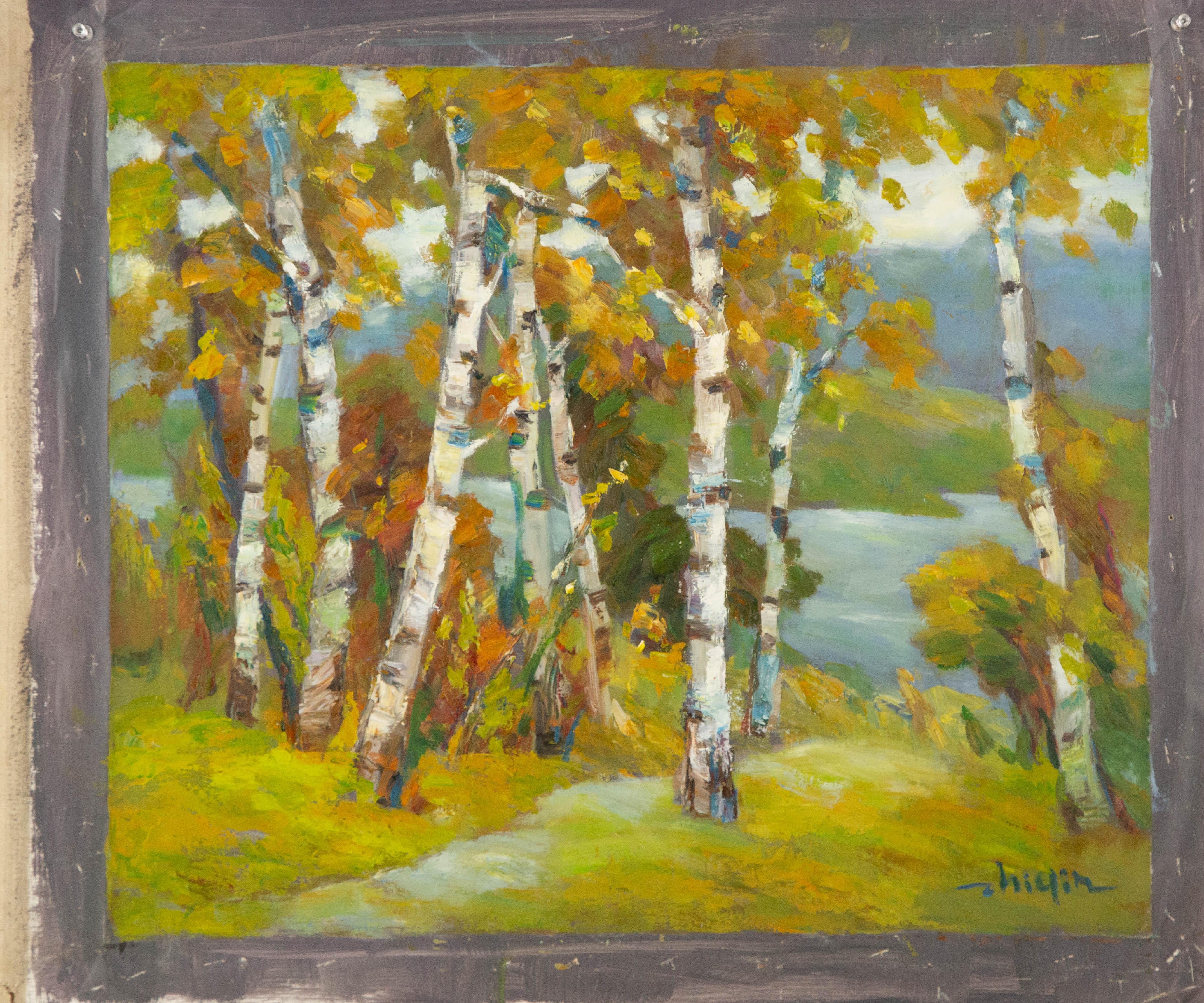 Zhiqin Yu Landscape Original Oil On Canvas 