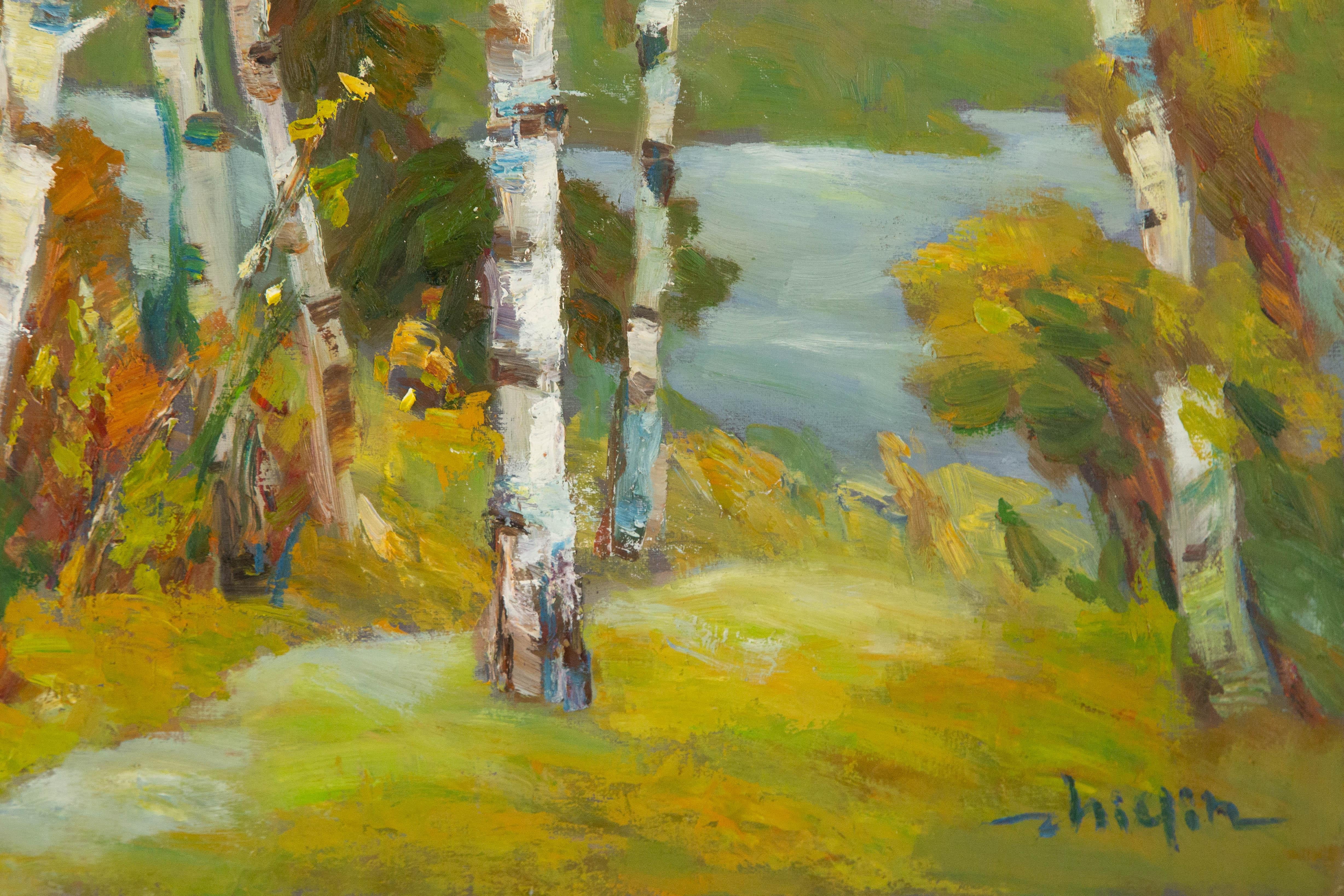 Zhiqin Yu Landscape Original Oil On Canvas 