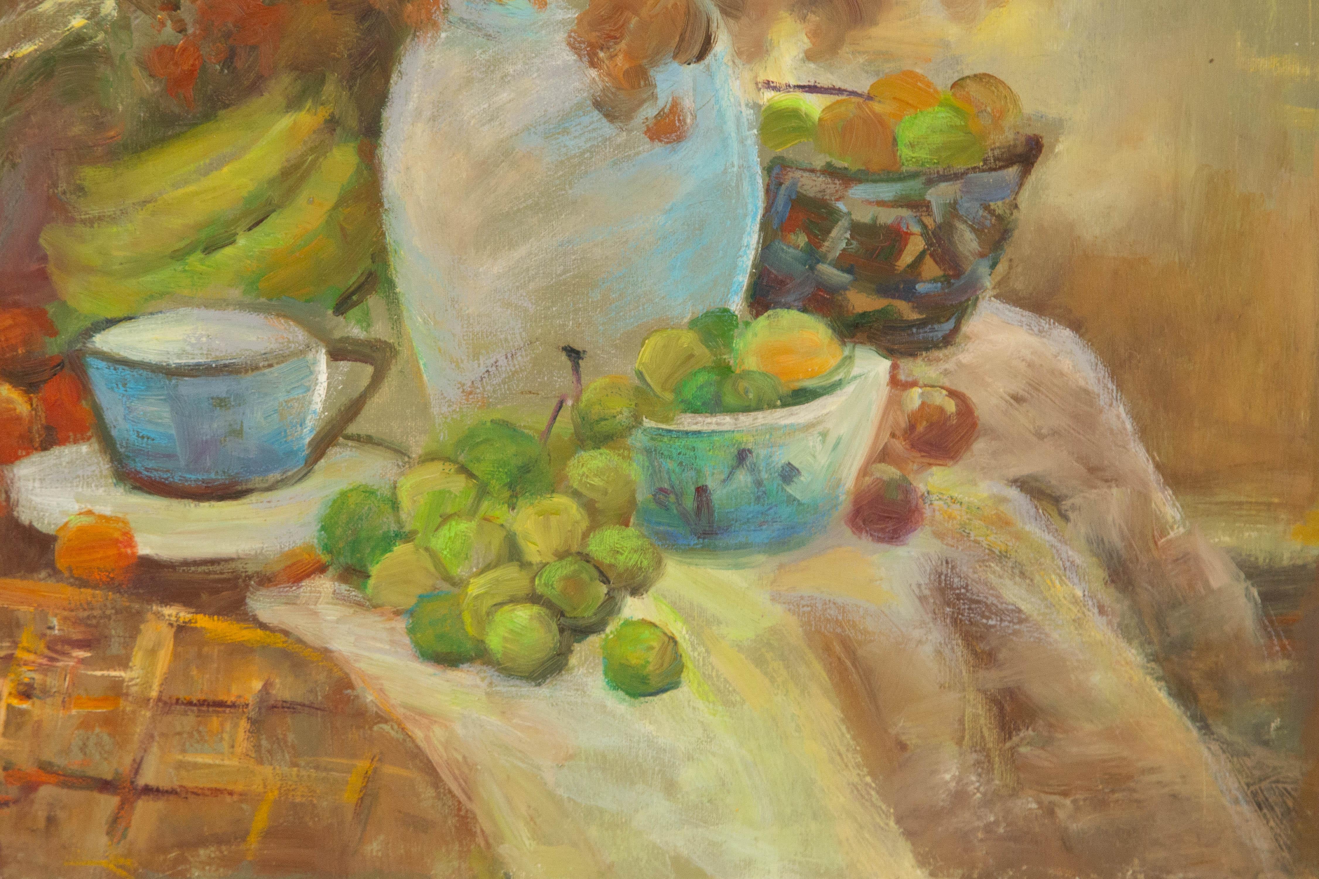 Zhiqin Yu Nature morte originale à l'huile sur toile 