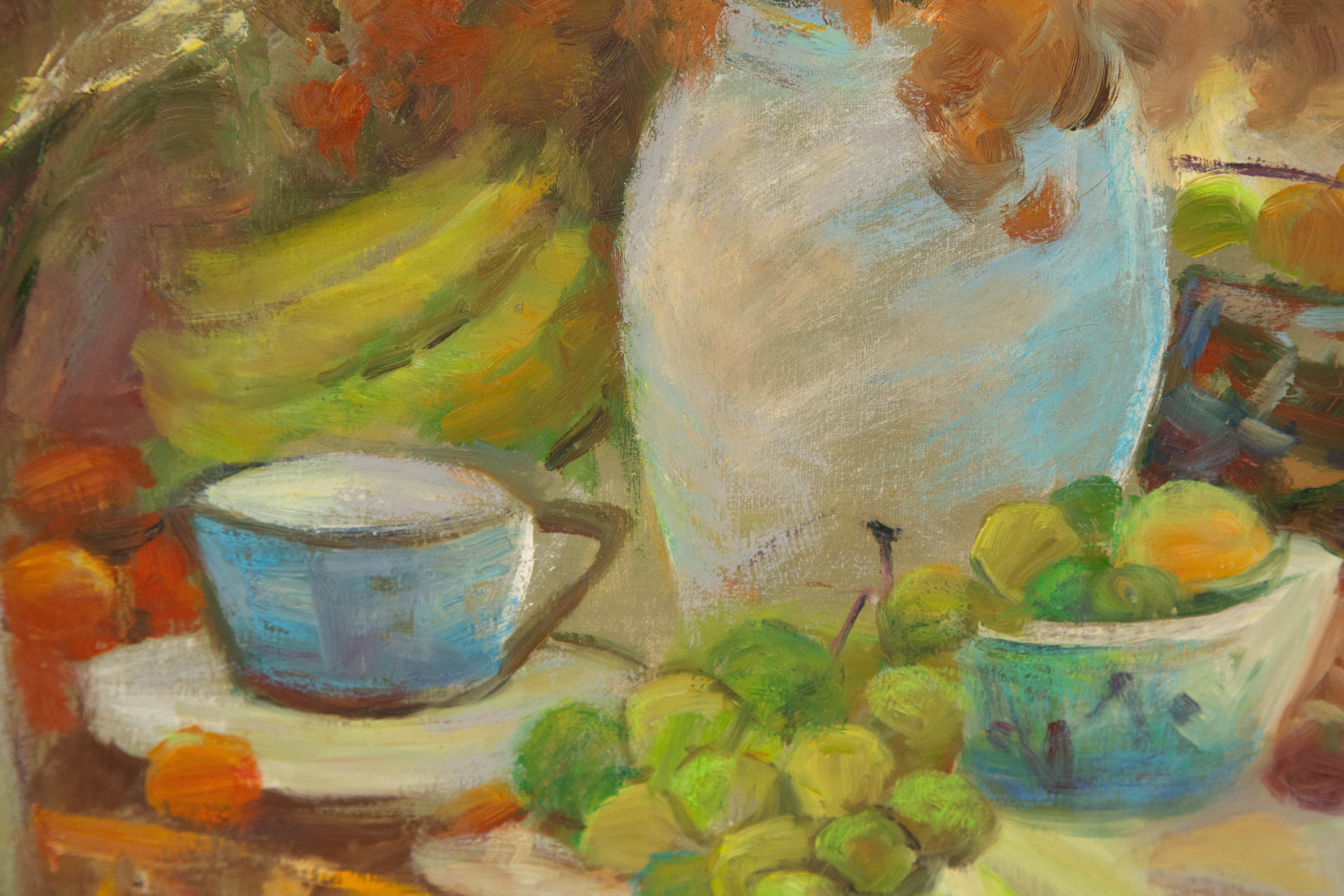 Zhiqin Yu Nature morte originale à l'huile sur toile 