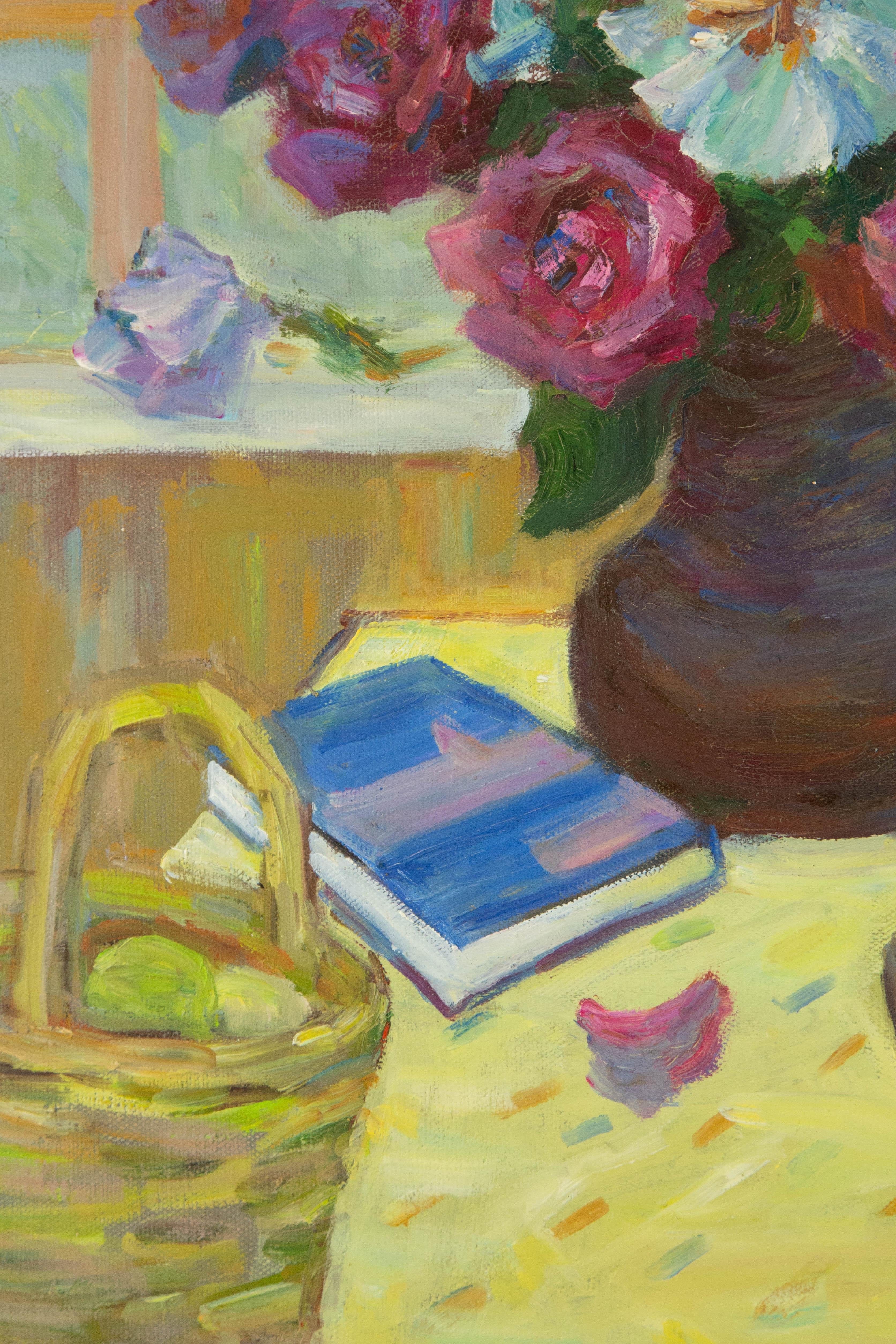 Zhiqin Yu Stillleben Original Ölgemälde auf Leinwand „Fragrant“ (Braun), Still-Life Painting, von ZhiQin Yu