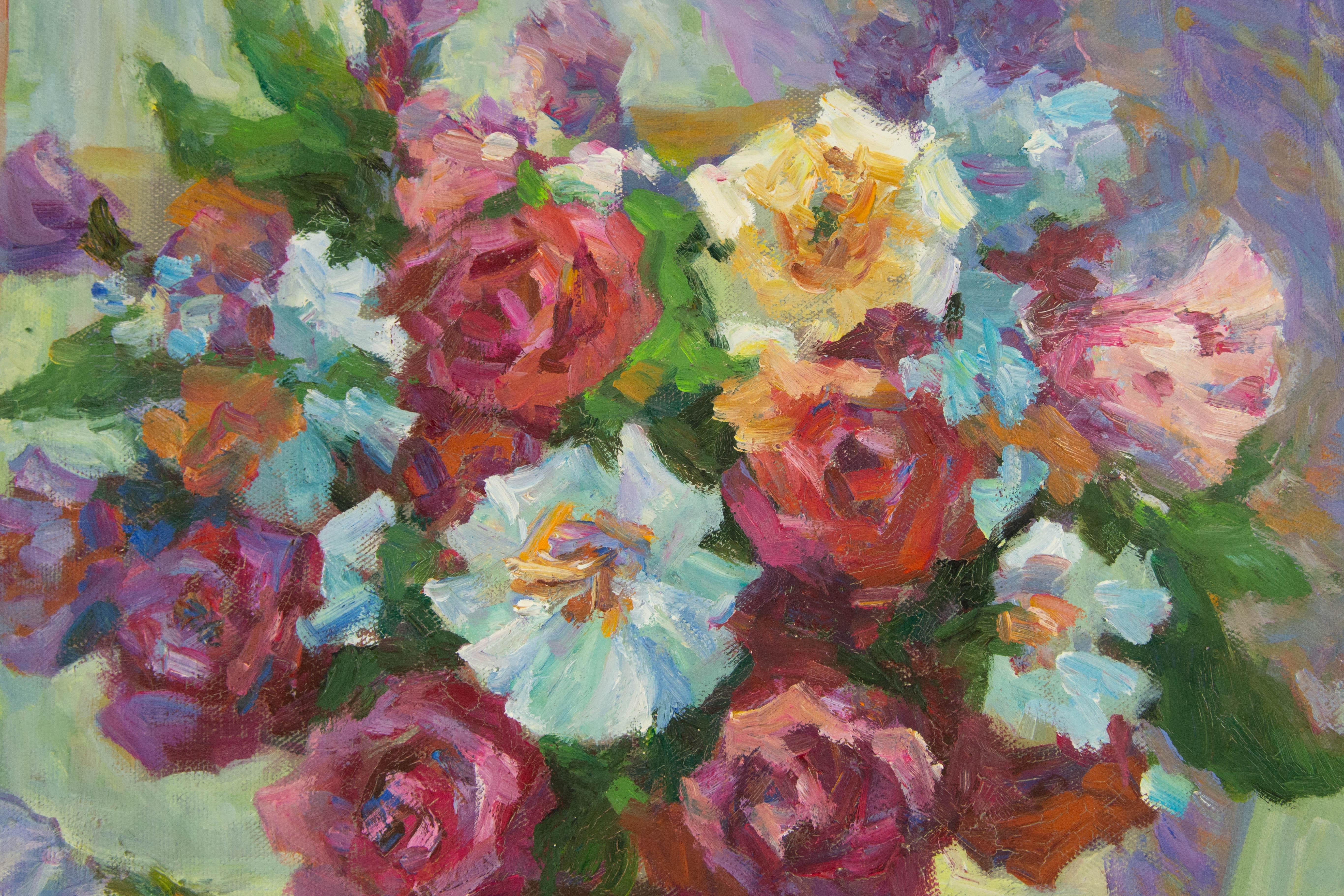Zhiqin Yu Stillleben Original Ölgemälde auf Leinwand „Fragrant“ im Angebot 2