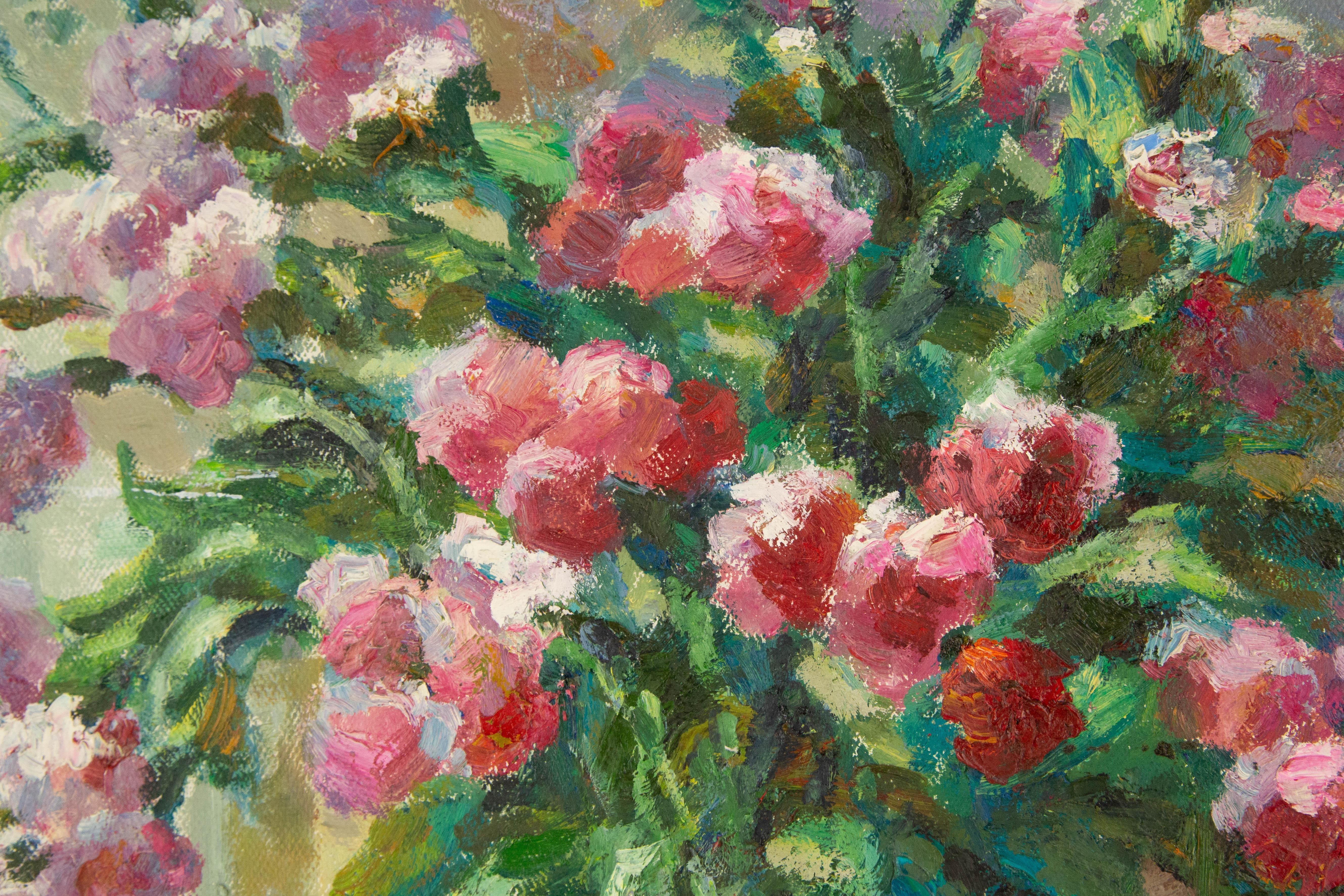 Zhiqin Yu Stillleben Original Ölgemälde auf Leinwand „Little Flowers“ im Angebot 2