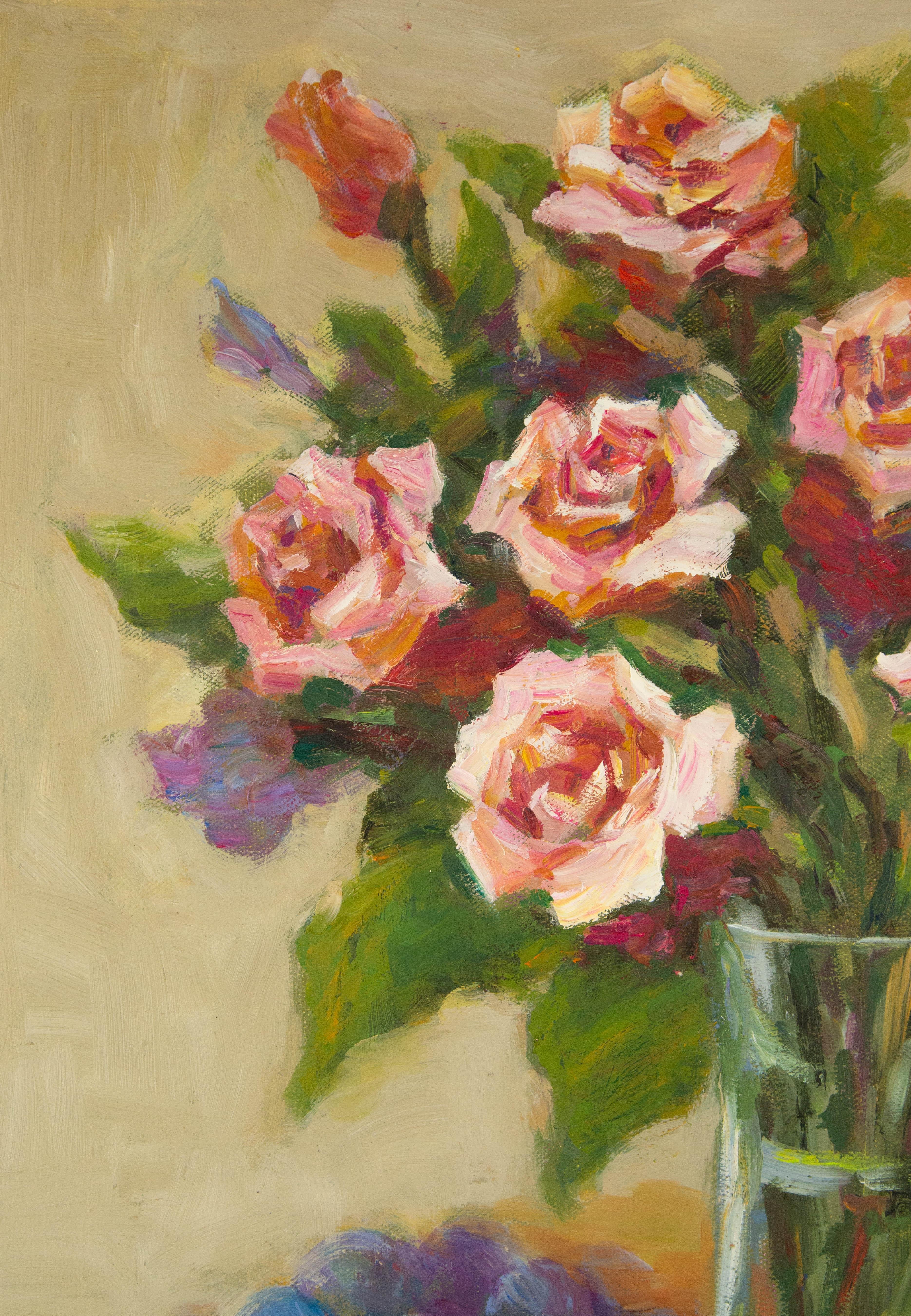 Zhiqin Yu Still Life Original Oil On Canvas 