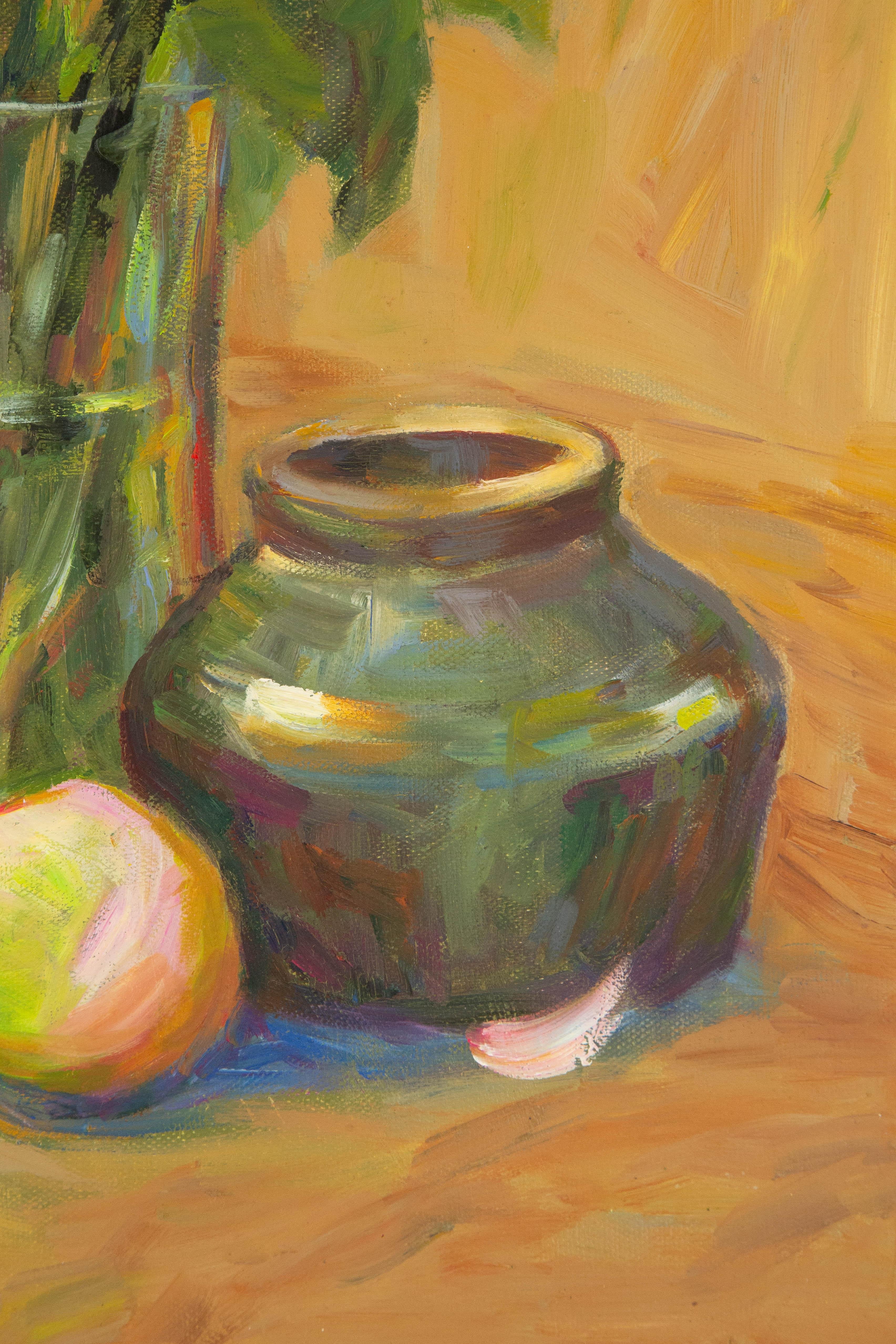 Zhiqin Yu Still Life Original Oil On Canvas 