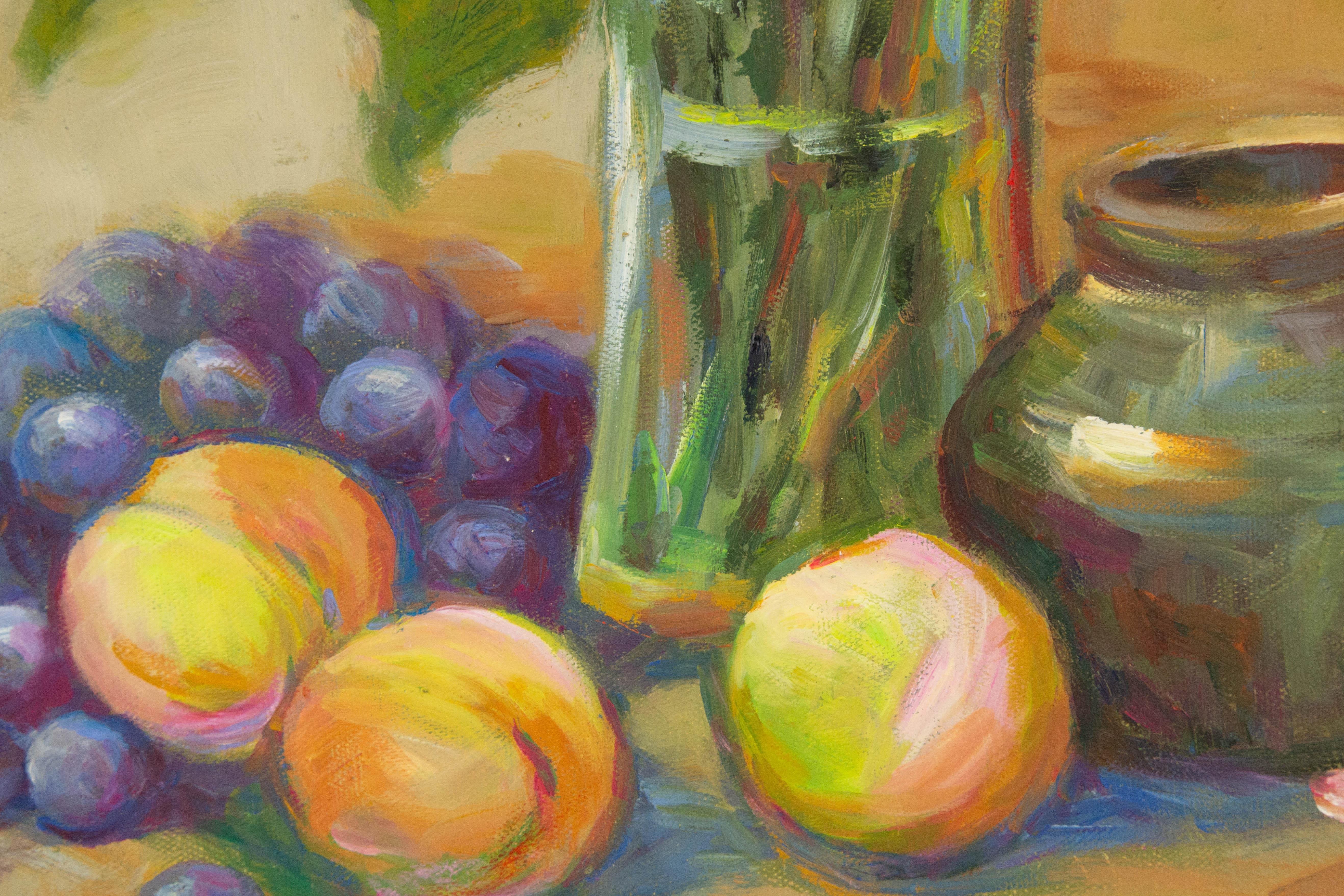 Zhiqin Yu Still Life Original Oil On Canvas 