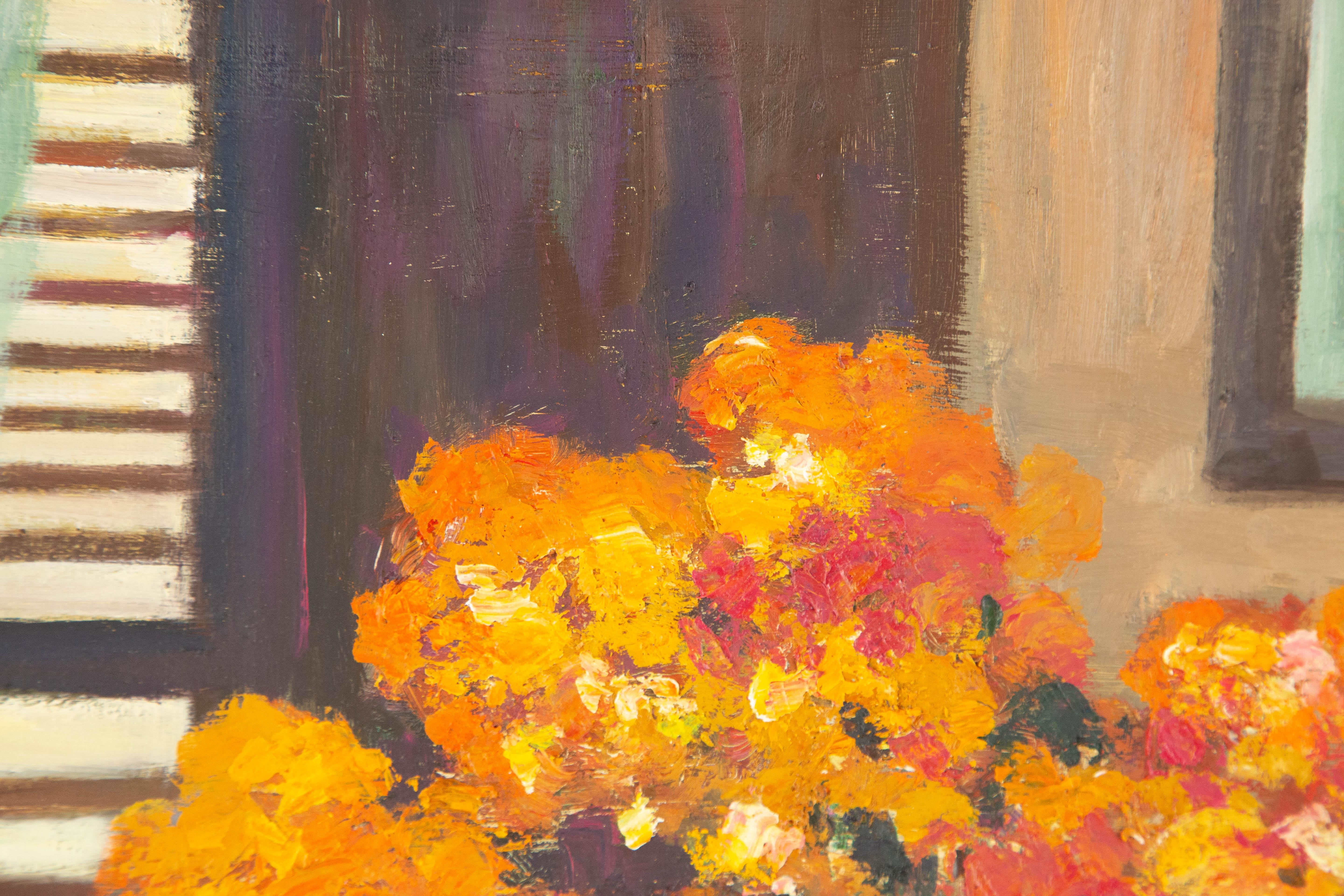 Zhiqin Yu Stillleben Original Ölgemälde auf Leinwand „Der Duft einer Blume“ im Angebot 3