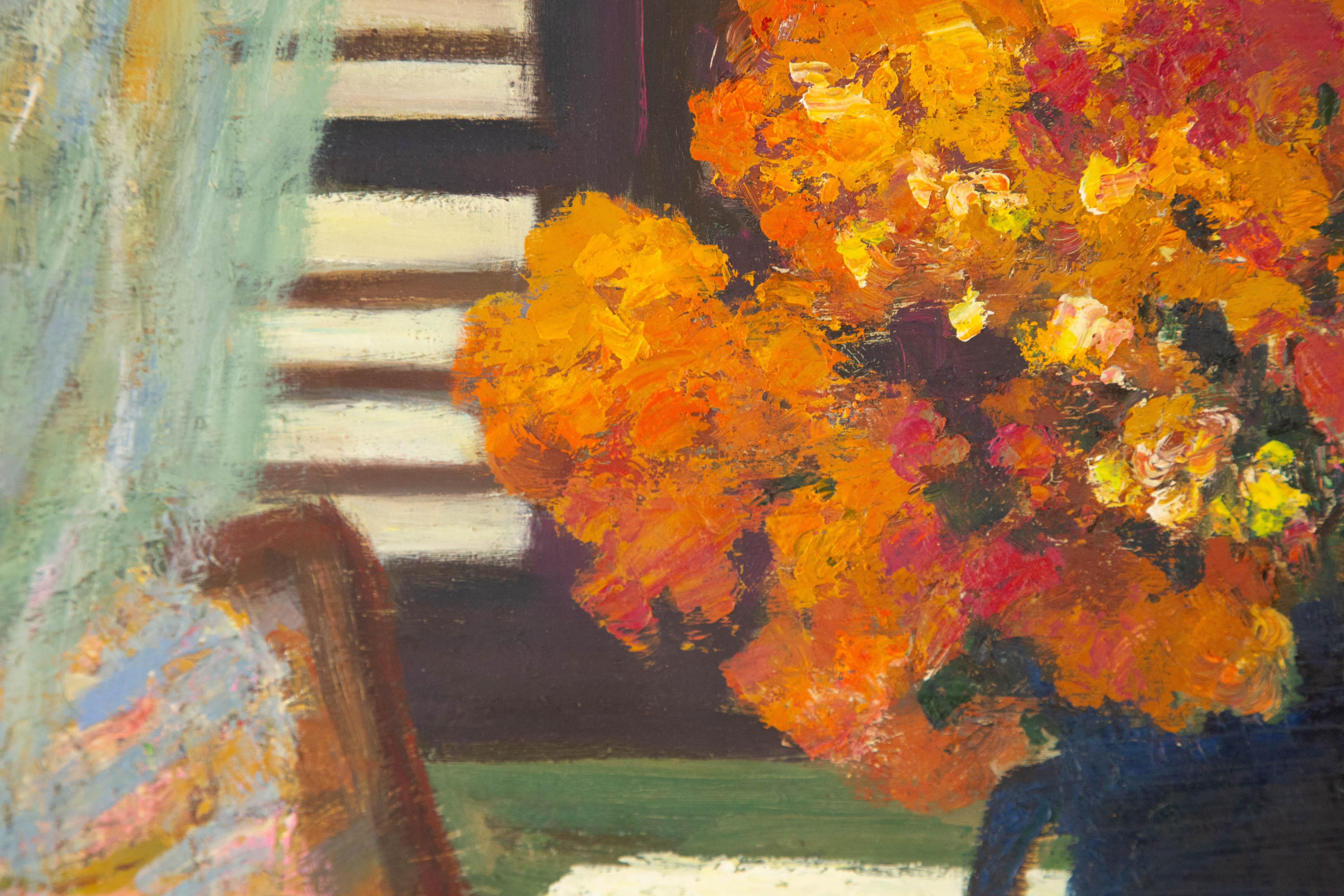 Zhiqin Yu Stillleben Original Ölgemälde auf Leinwand „Der Duft einer Blume“ im Angebot 4
