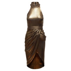 Zhivago Gold Metallic Halter Dress
