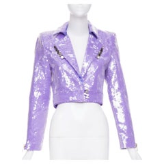 ZHIVAGO That Old Houdini Magic purple pink heat activated sequin jacket UK6 XS