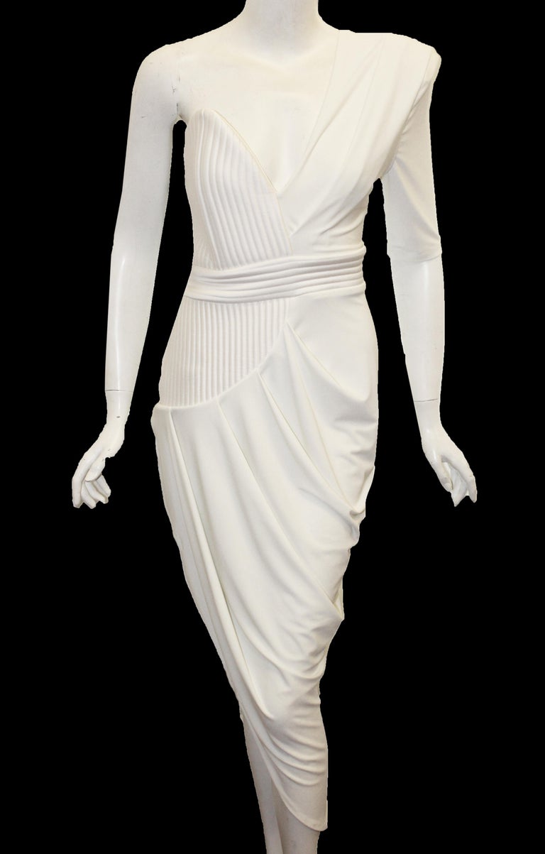Zhivago White One Shoulder Grecian Style Dress For Sale at 1stDibs