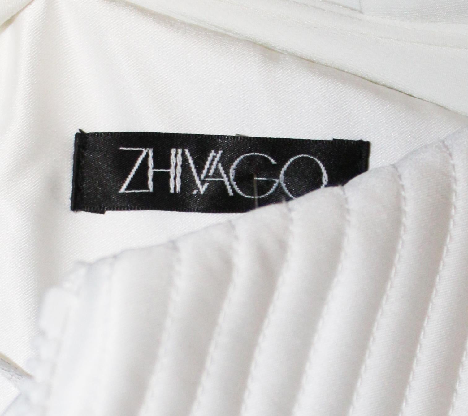 Zhivago White One Shoulder Grecian Style Dress  In Excellent Condition For Sale In Palm Beach, FL