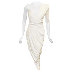 Zhivago White One Shoulder Grecian Style Dress