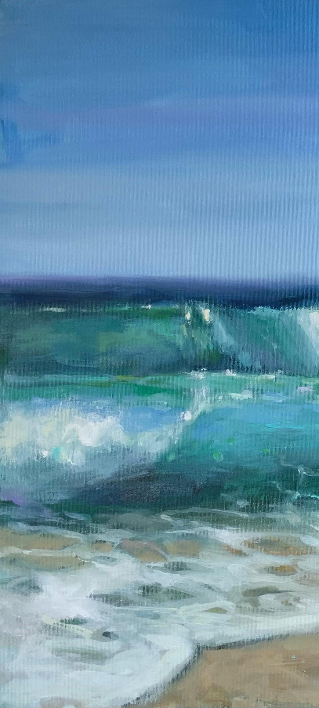 Grecia - Pintura al Óleo Paisaje Gris Blanco Gris Rosa Azul - Painting Romántico de Zhivko Zheliazkov