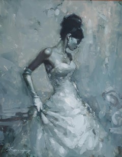 White - Figurative Oil Painting Colors Grey White Black 