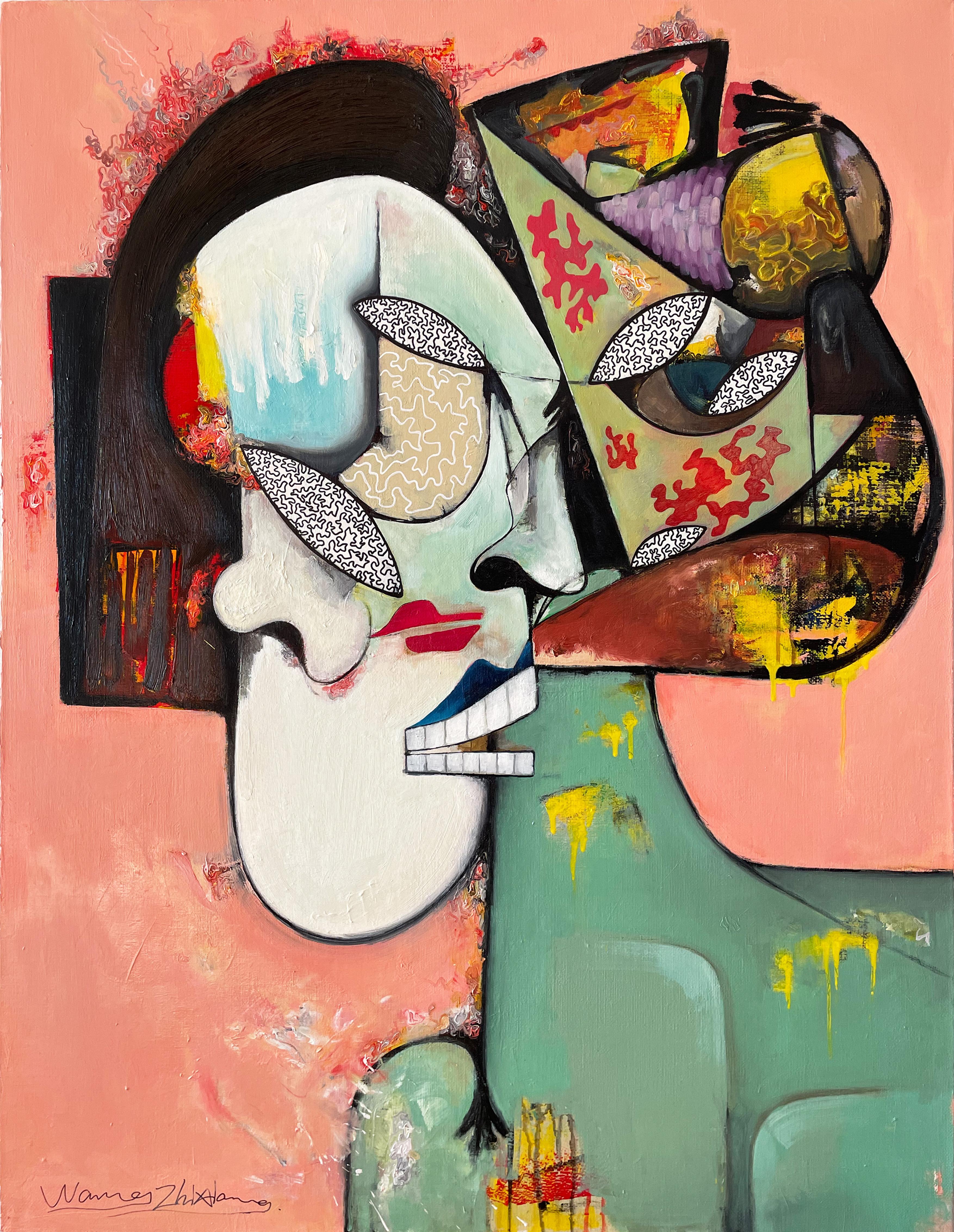 Zhixiang Wang Abstract Painting – Allergien Nr.23, Zeitgenössische Kunst, Abstrakter Expressionismus, Porträt