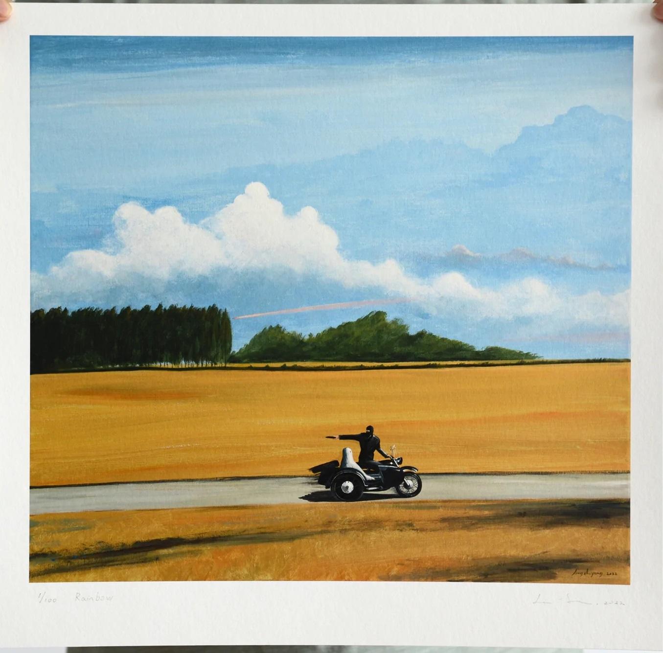 Zhiyong Jing Sérigraphie "Rainbow Limited" Edition de 100 exemplaires