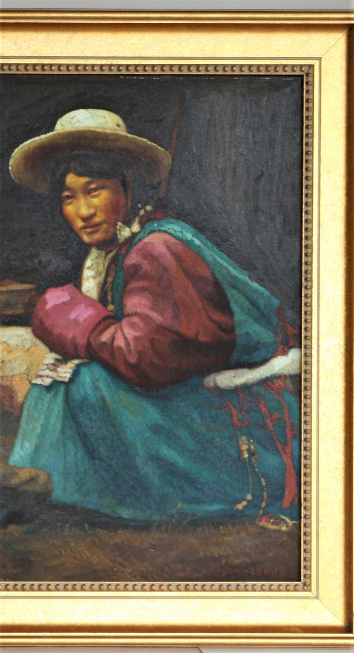 Tempo libero per la famiglia - Landscape Painting Nero di Zhiyue Zheng