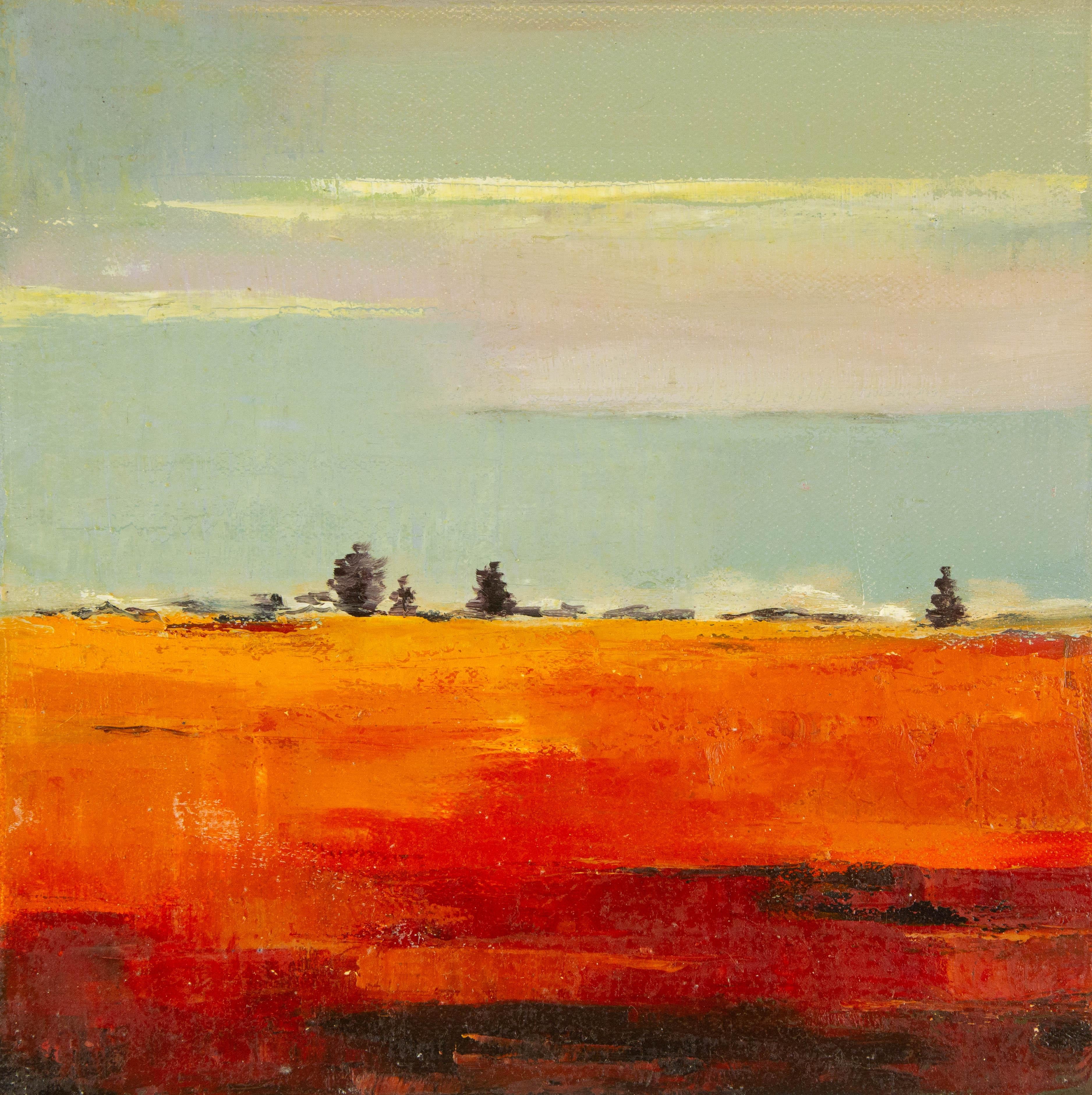 Zhizhi Cui Landscape Original Oil On Canvas "Orange Land"