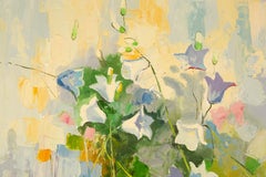 Zhongren Wang Floral Original Oil On Canvas "Petunia Series I"