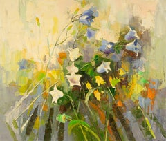 Huile sur toile originale de Zhongren Wang, Petunia Series III