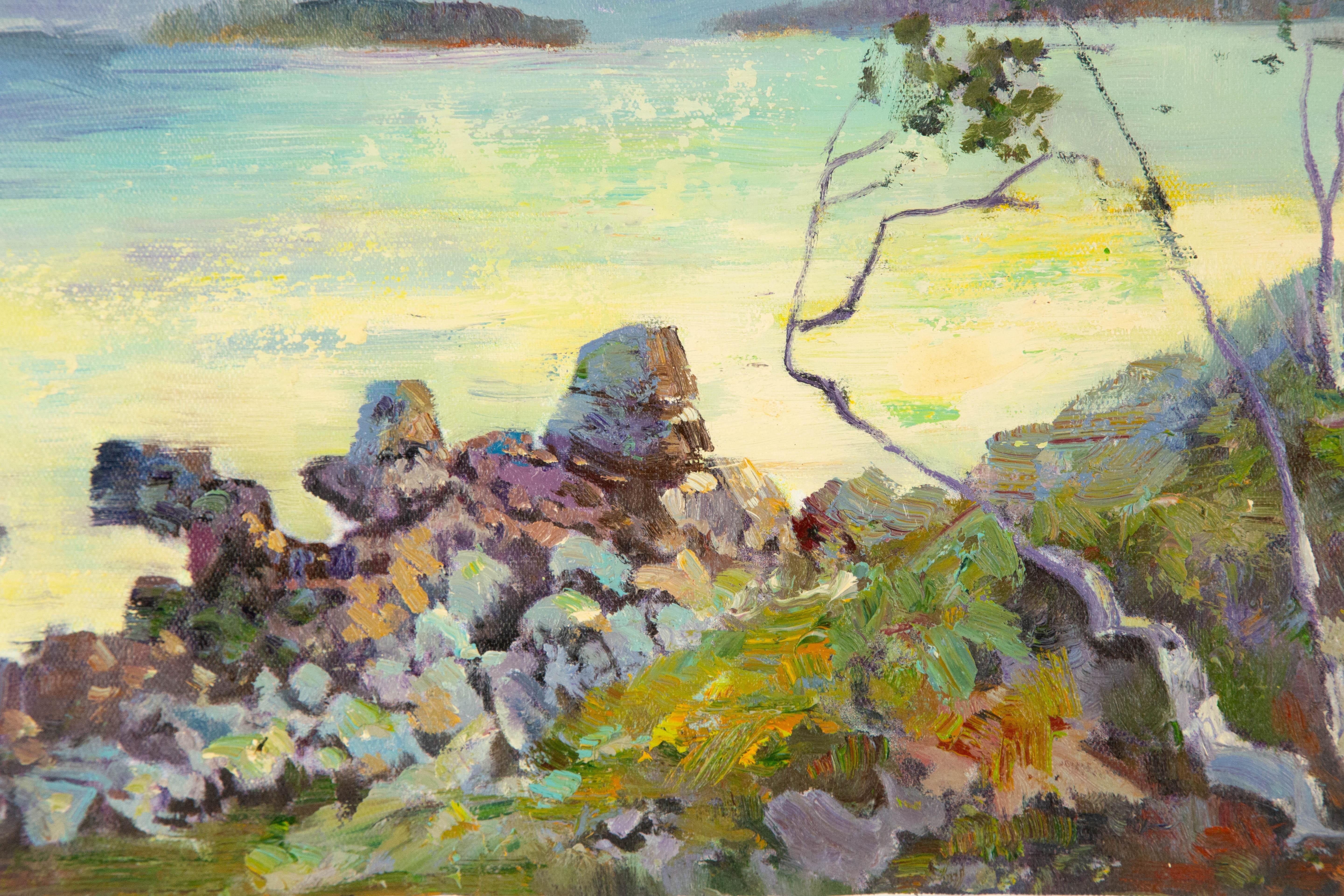 Zhongren Wang Landscape Original Oil On Canvas 
