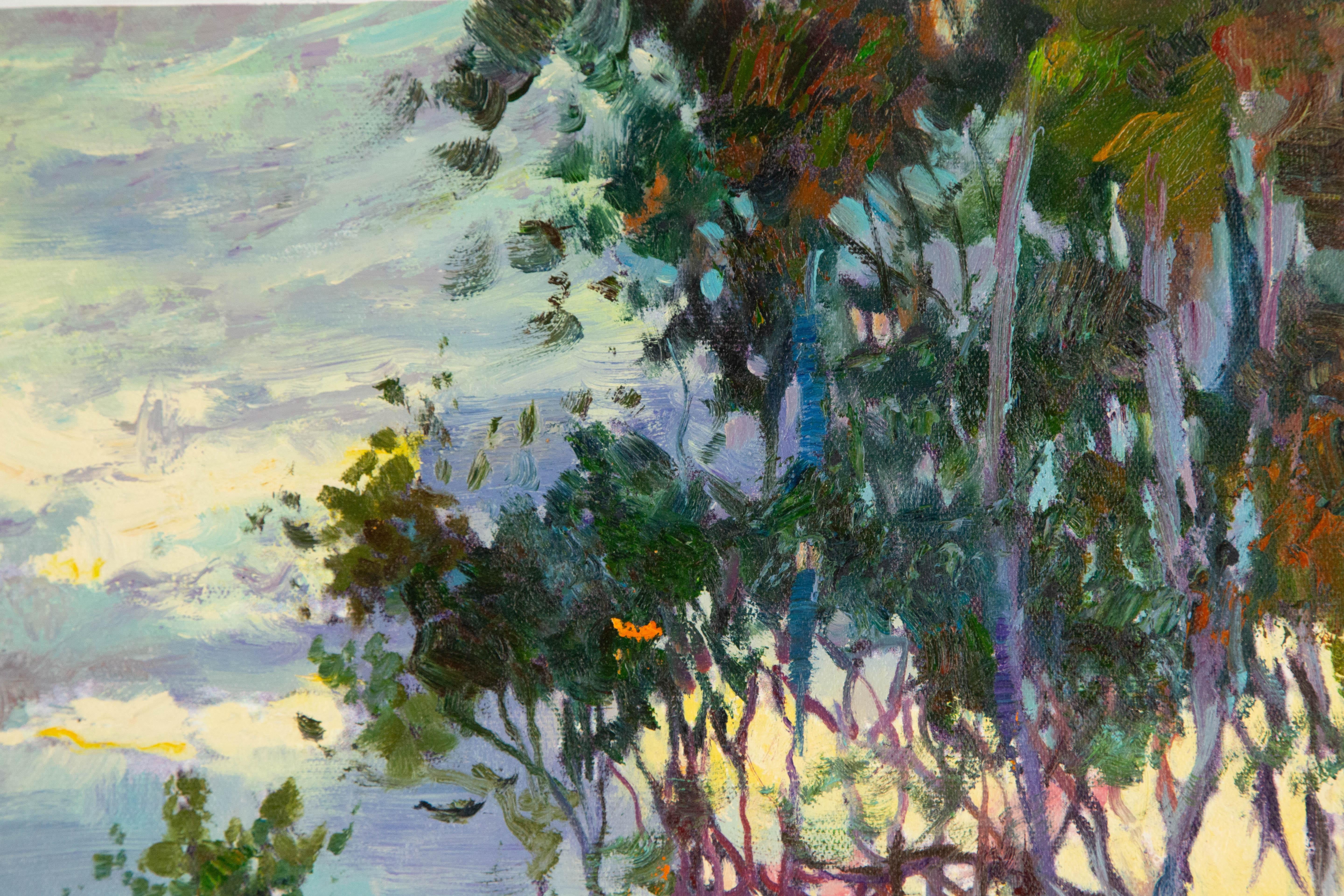 Zhongren Wang Landscape Original Oil On Canvas 