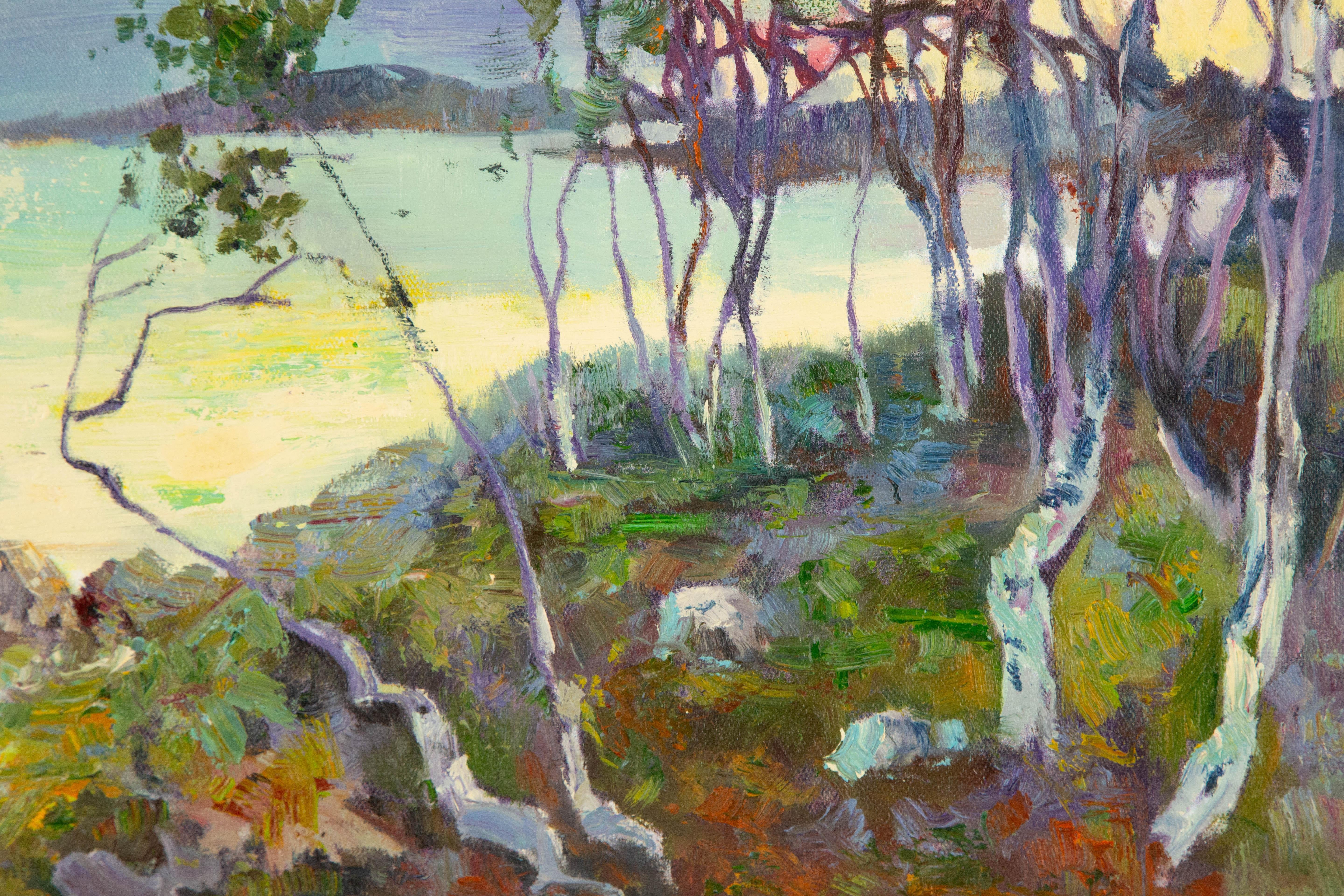 Zhongren Wang Landscape Original Oil On Canvas 