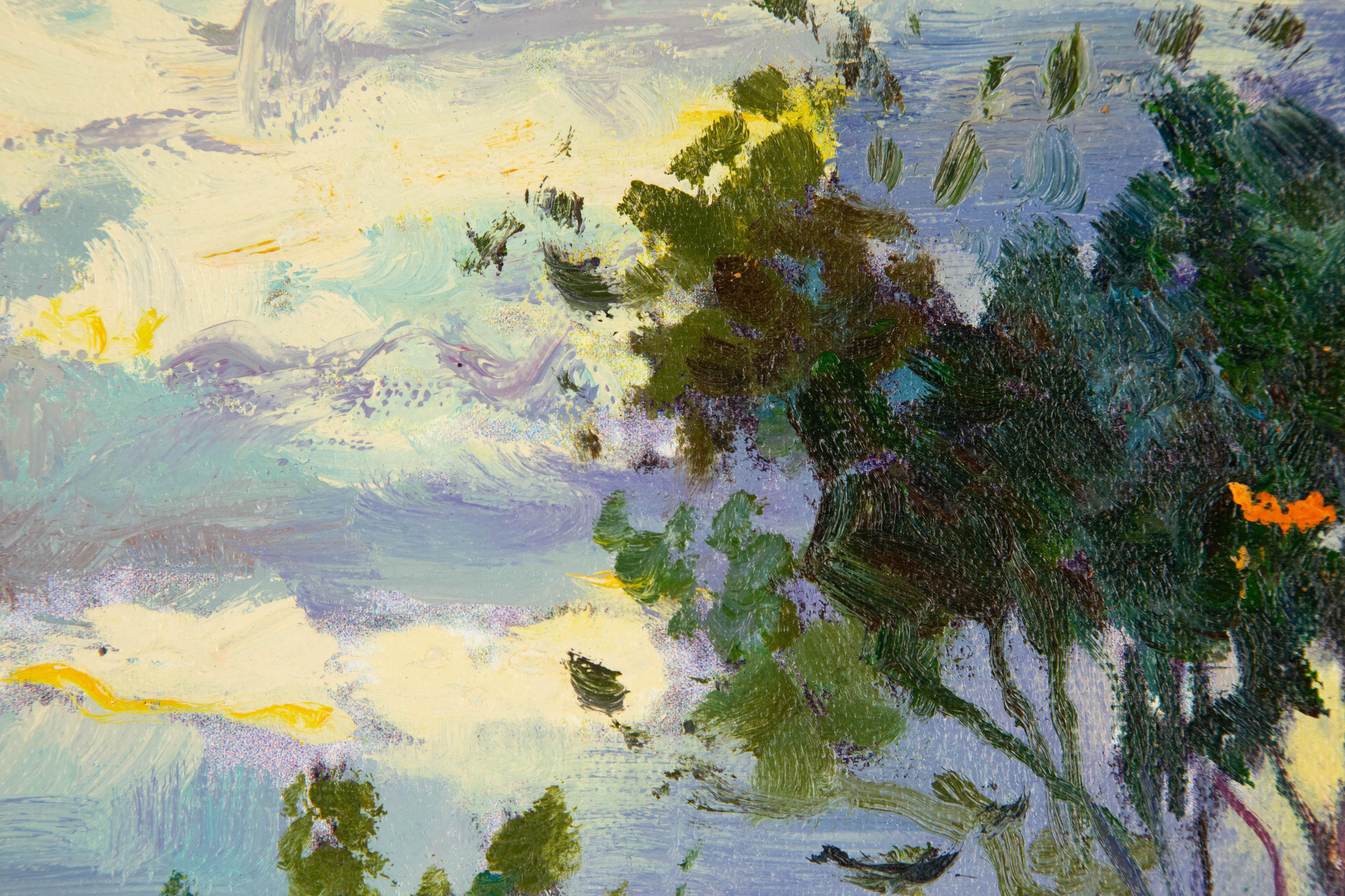 Zhongren Wang Landscape Original Oil On Canvas 