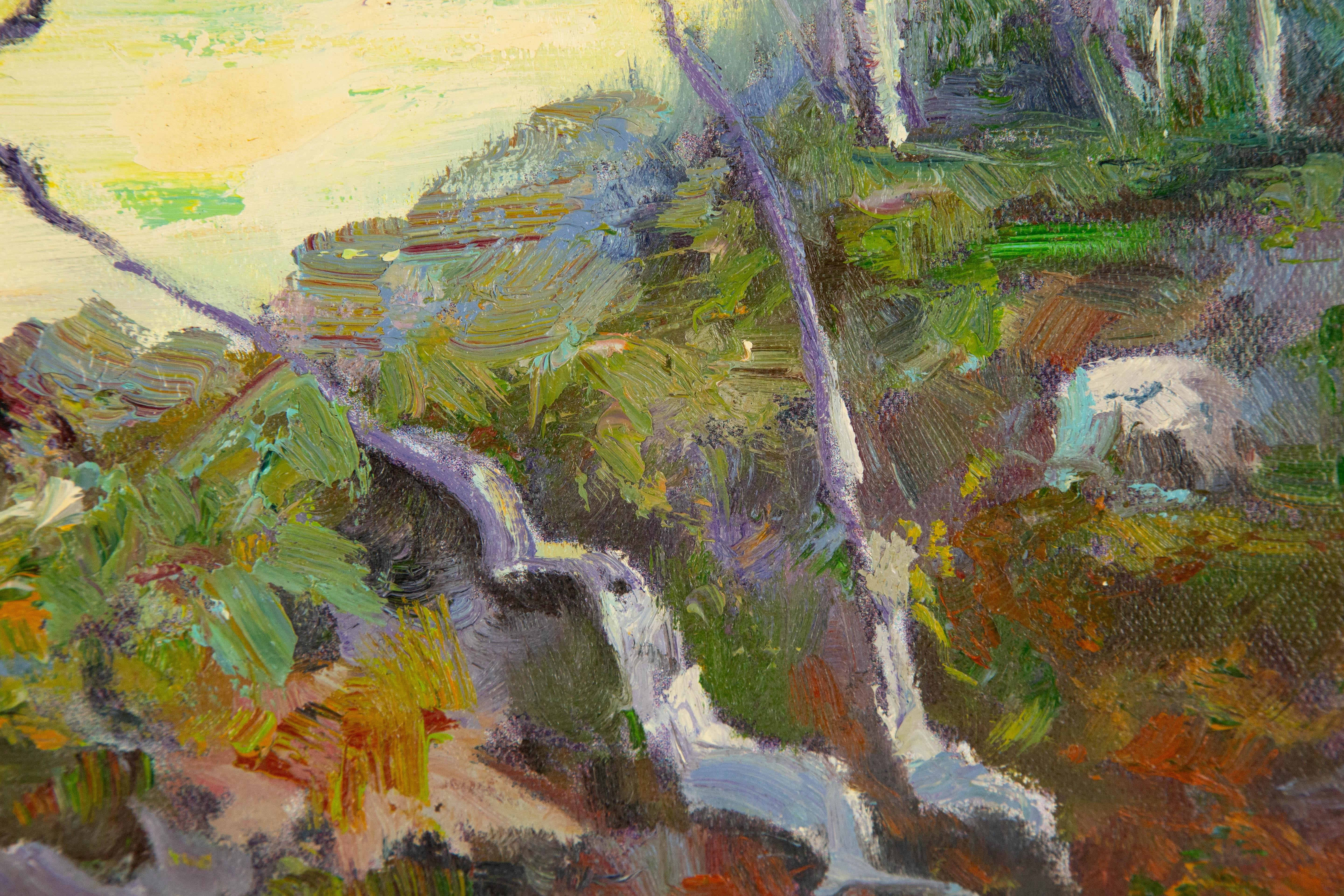 Zhongren Wang Landscape Original Oil On Canvas 