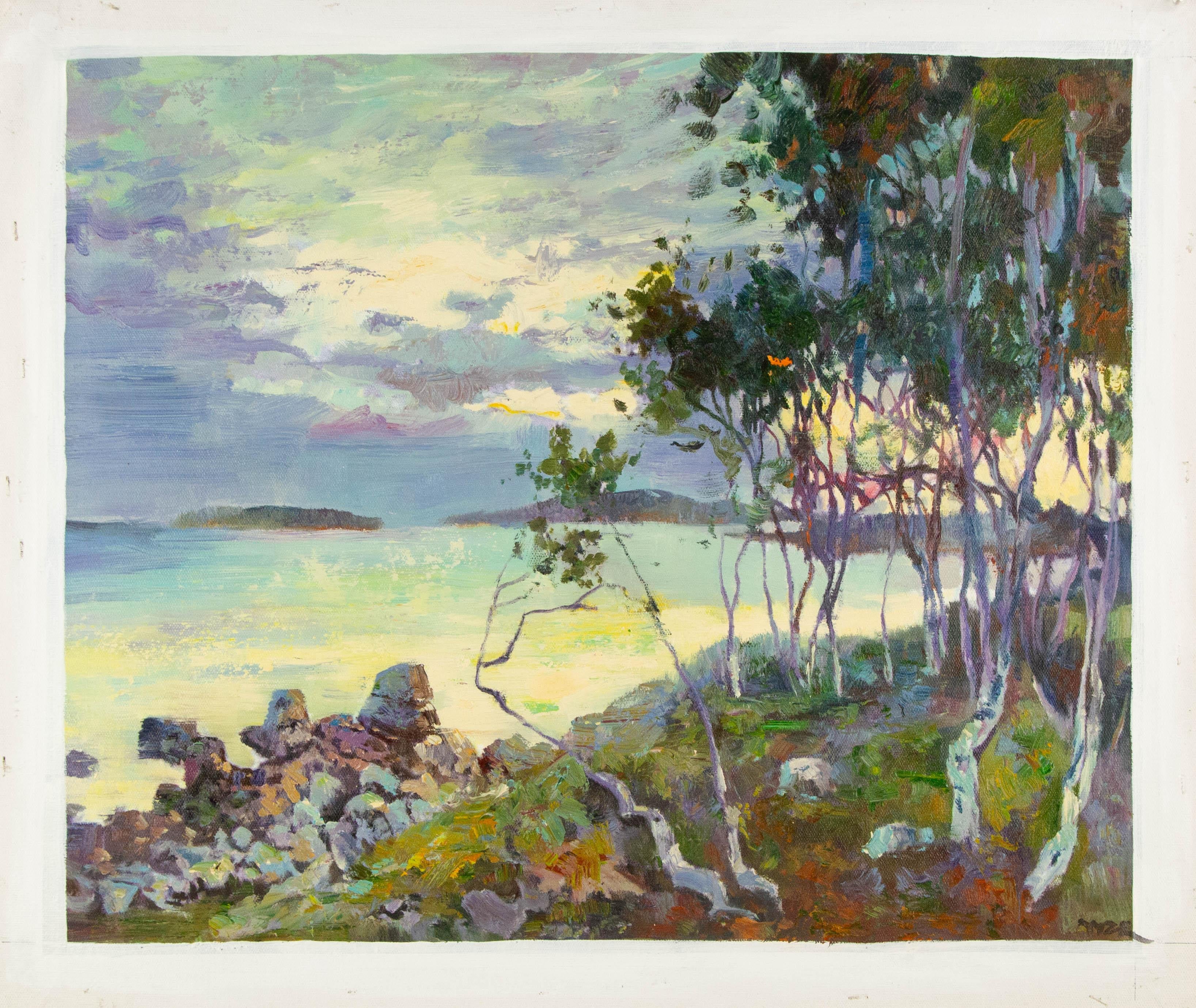 Zhongren Wang Landscape Original Oil On Canvas 