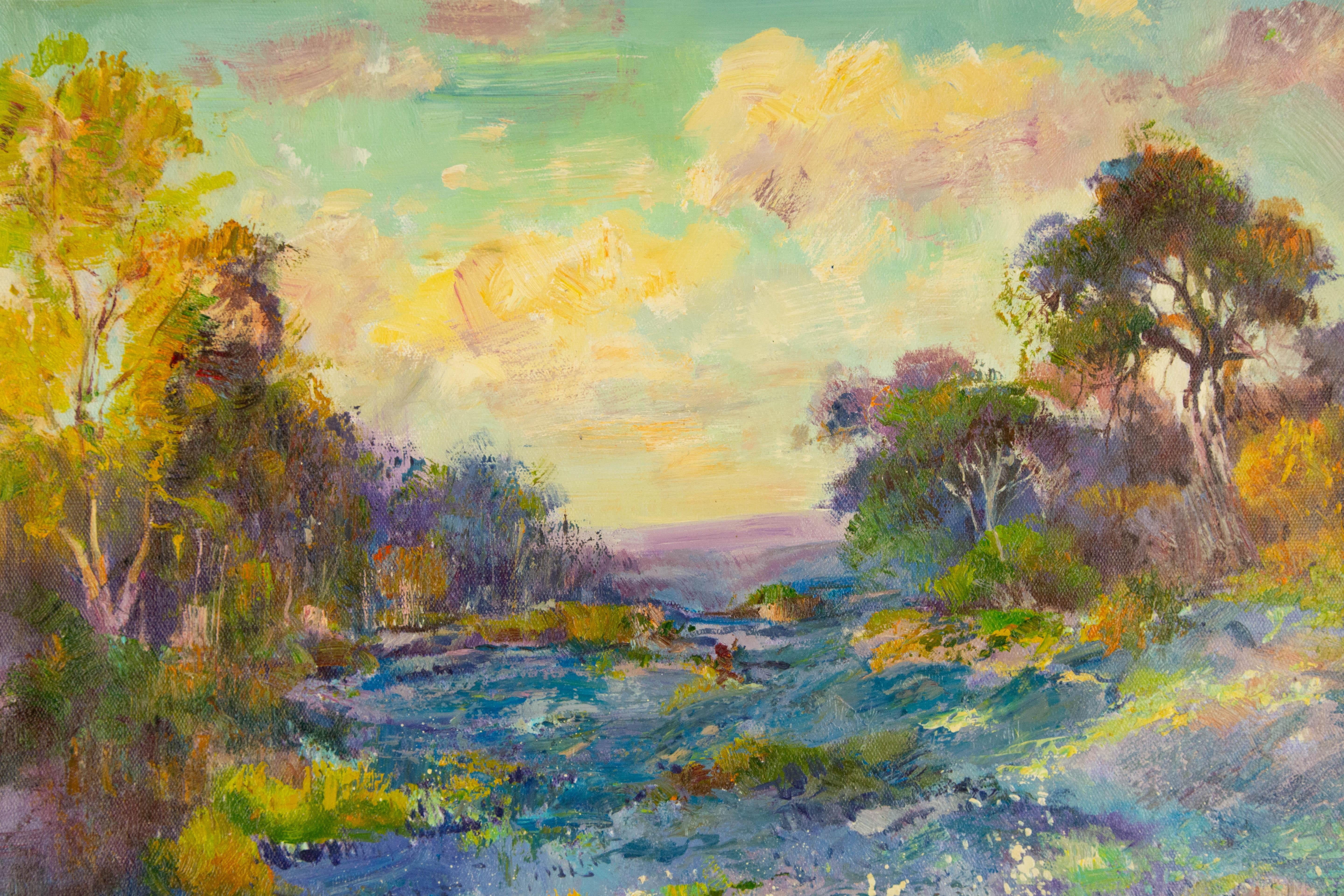 Zhongren Wang Landscape Original Oil On Canvas 