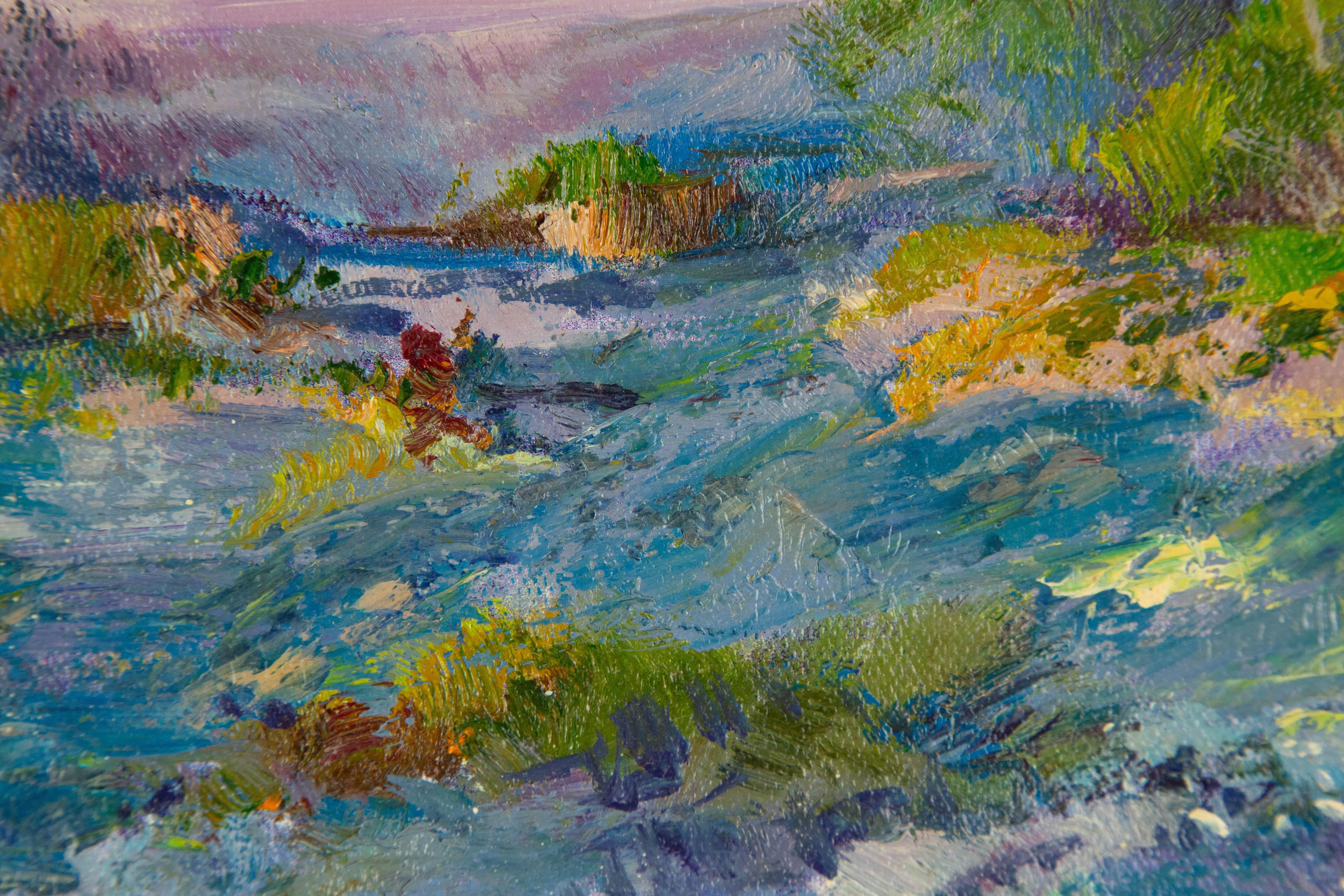 Zhongren Wang Landscape Original Oil On Canvas 