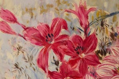 Zhongren Wang Still Life Original Oil On Canvas "Red And Pink"