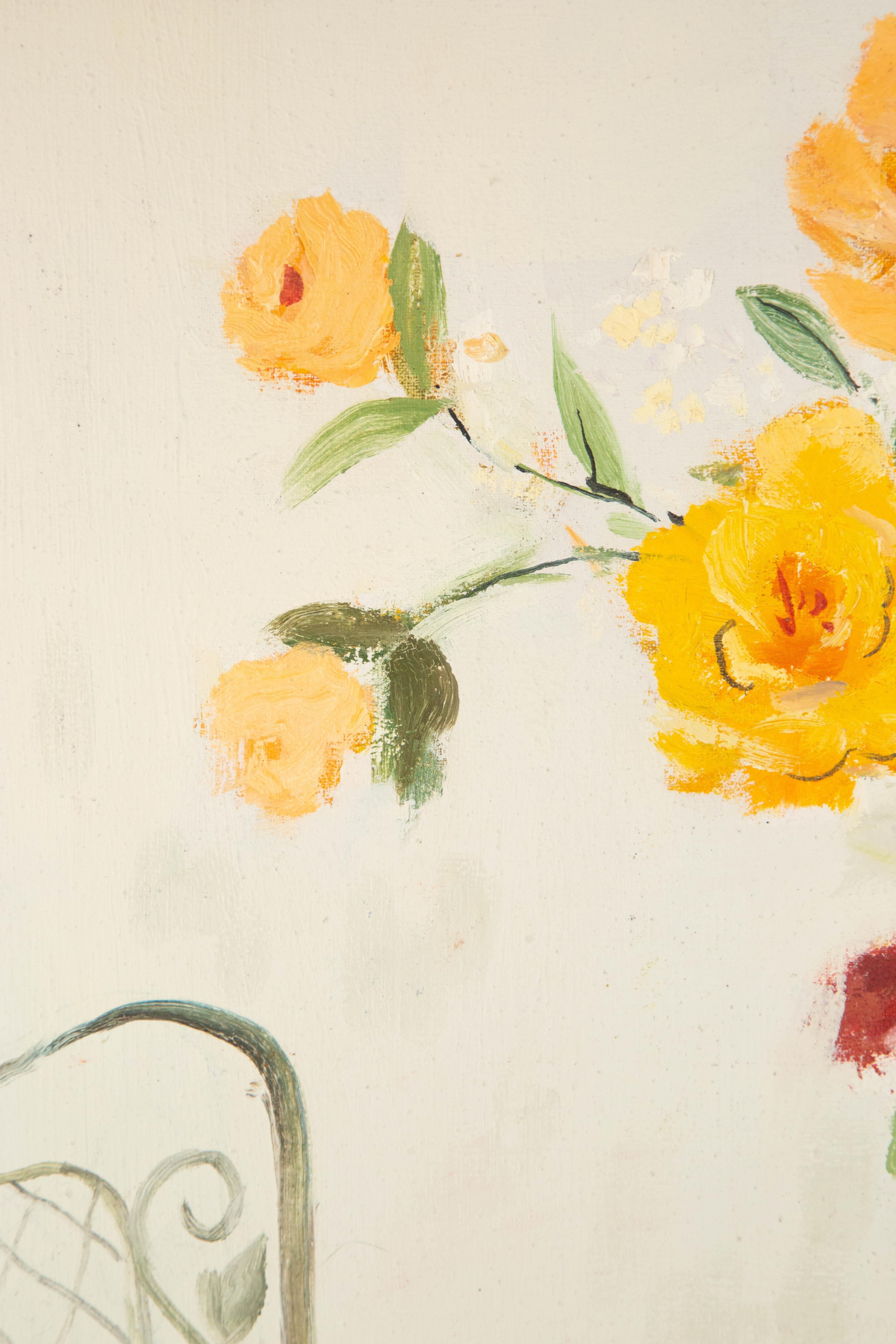 Zhongren Wang Still Life Original Oil On Canvas 