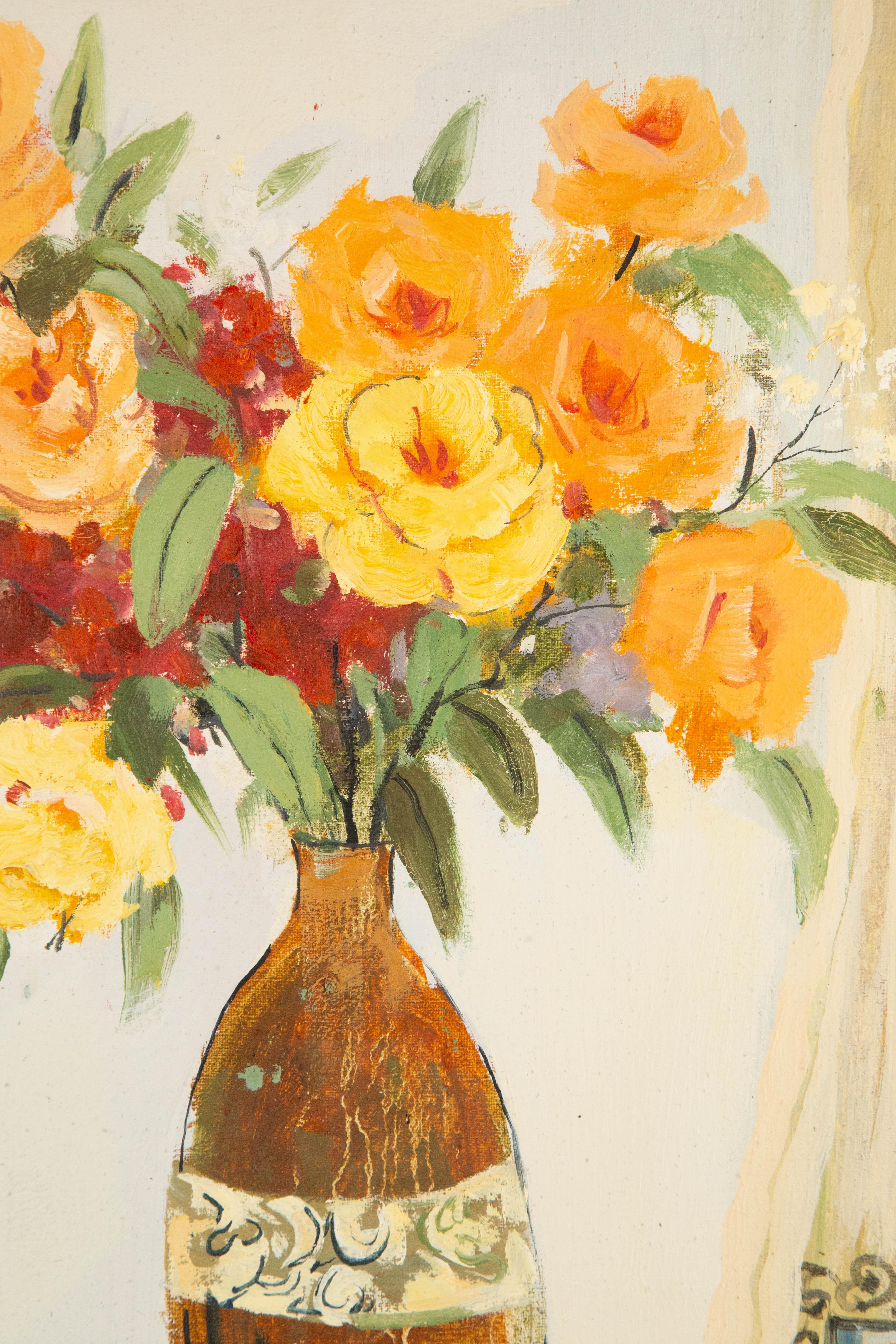 Zhongren Wang Still Life Original Oil On Canvas 