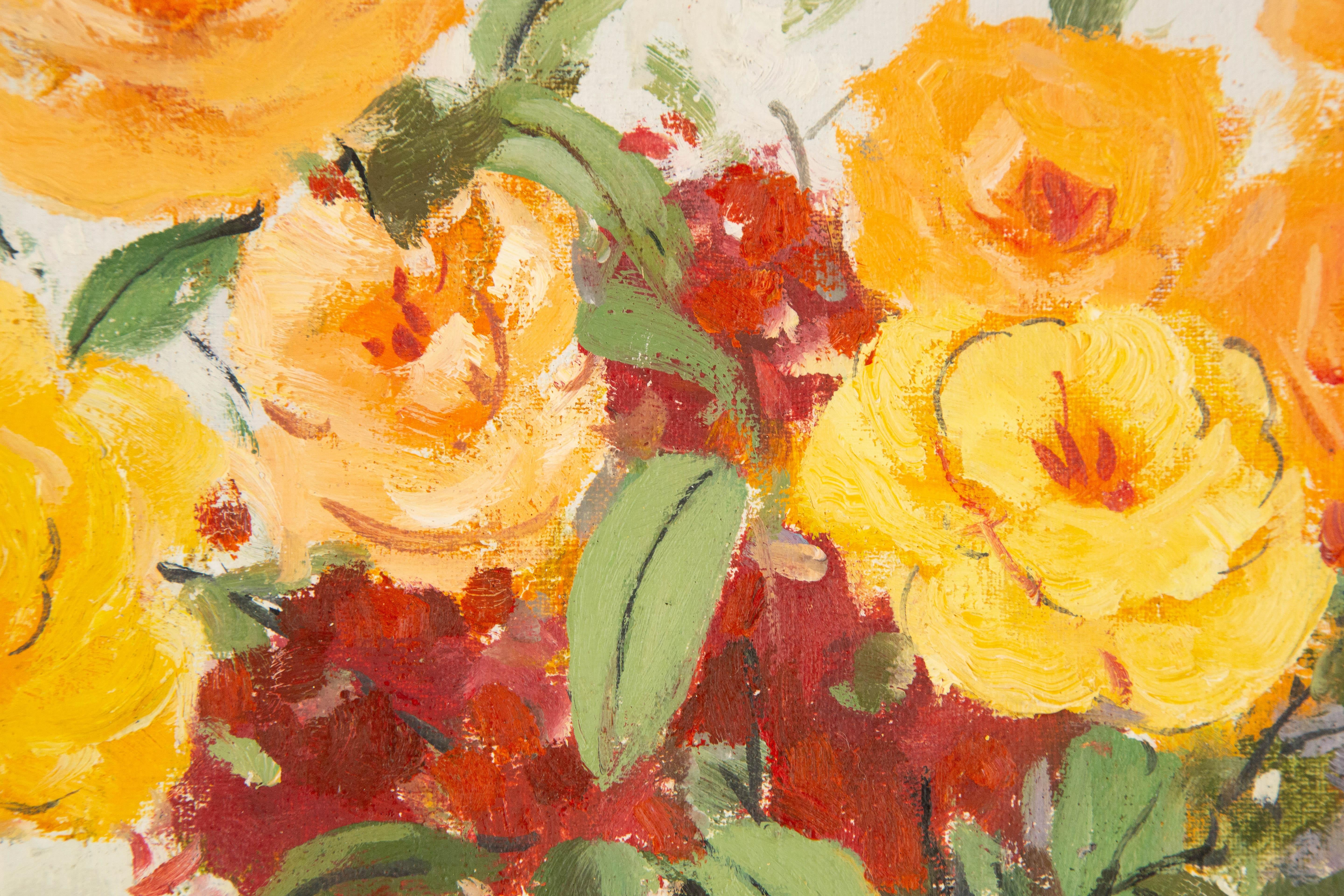 Zhongren Wang Still Life Original Oil On Canvas 