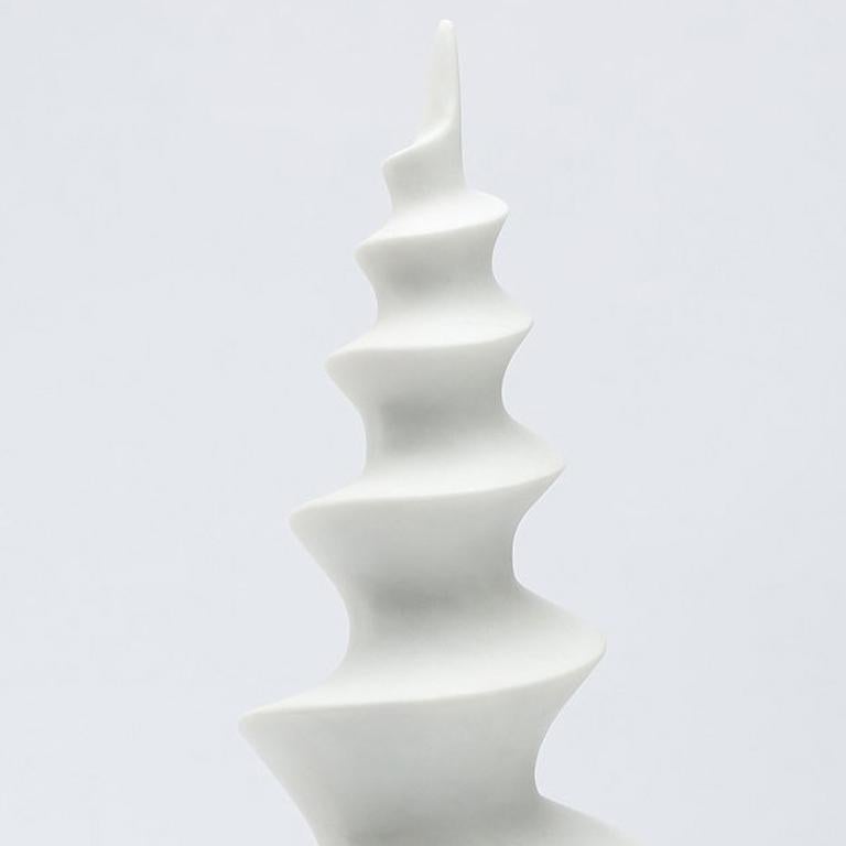 White marble sculpture.

The surface of the marble is very soft, polished, like skin.

edition 1/30 
signed and numbered by the artist

For this group of works I chose simply solid geometric figures. They solemnly stand there, forming a peaceful yet