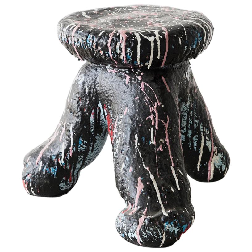 Zhou Yilun Contemporary Design Black Chinese Stool Model "Practice Stool", 2021 For Sale