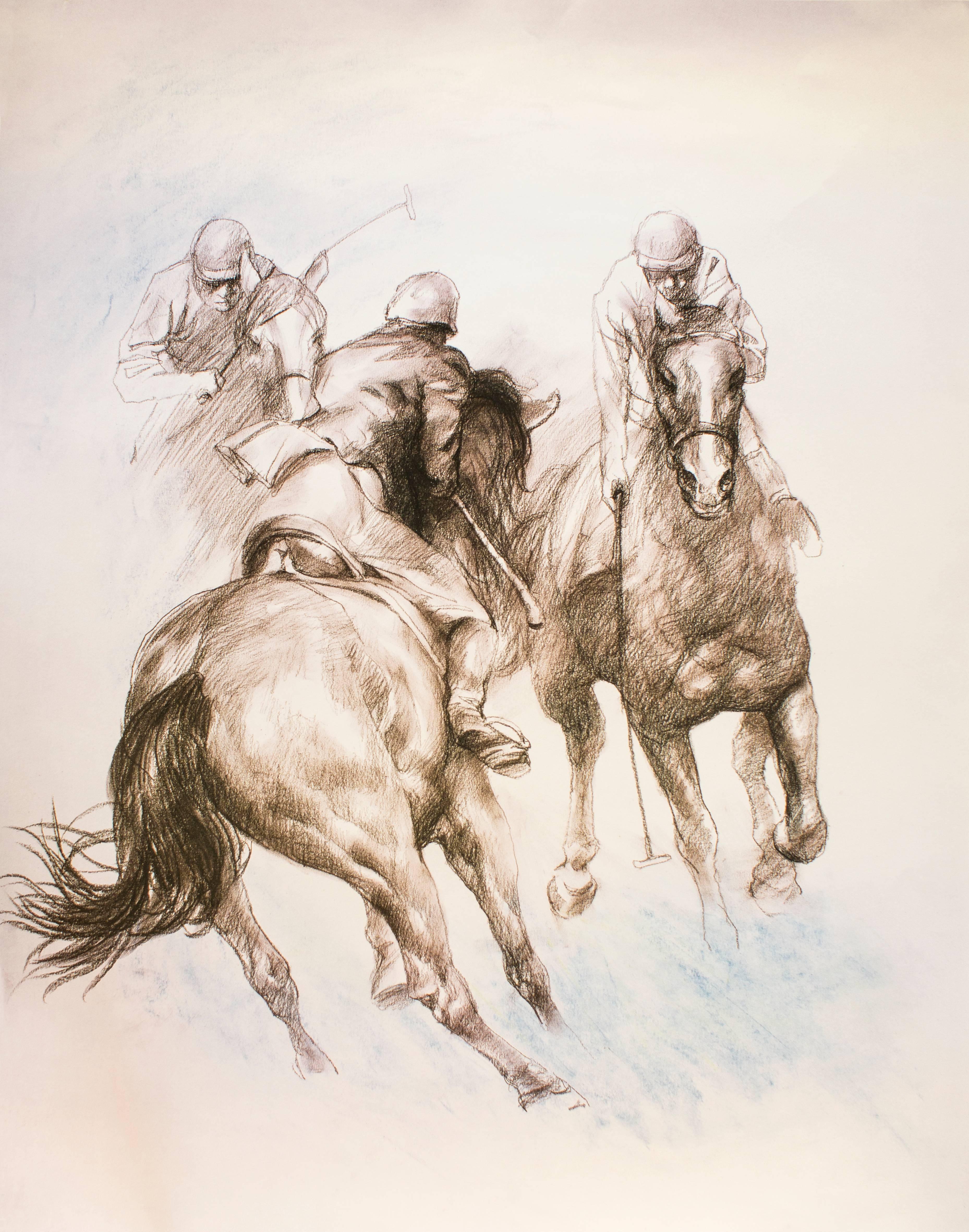 Pferdesport - Originallithographie von Zho Zhiwei - 2008
