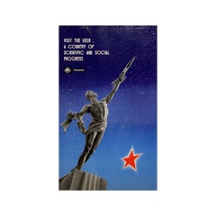 1963 original sowjetisches Plakat von An. Zhrebin - Intourist besucht die UdSSR