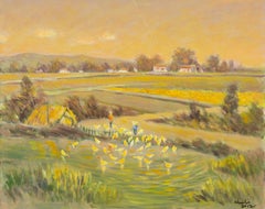 Zhu Li Impressionist Original Oil Painting "The Field - Morning"