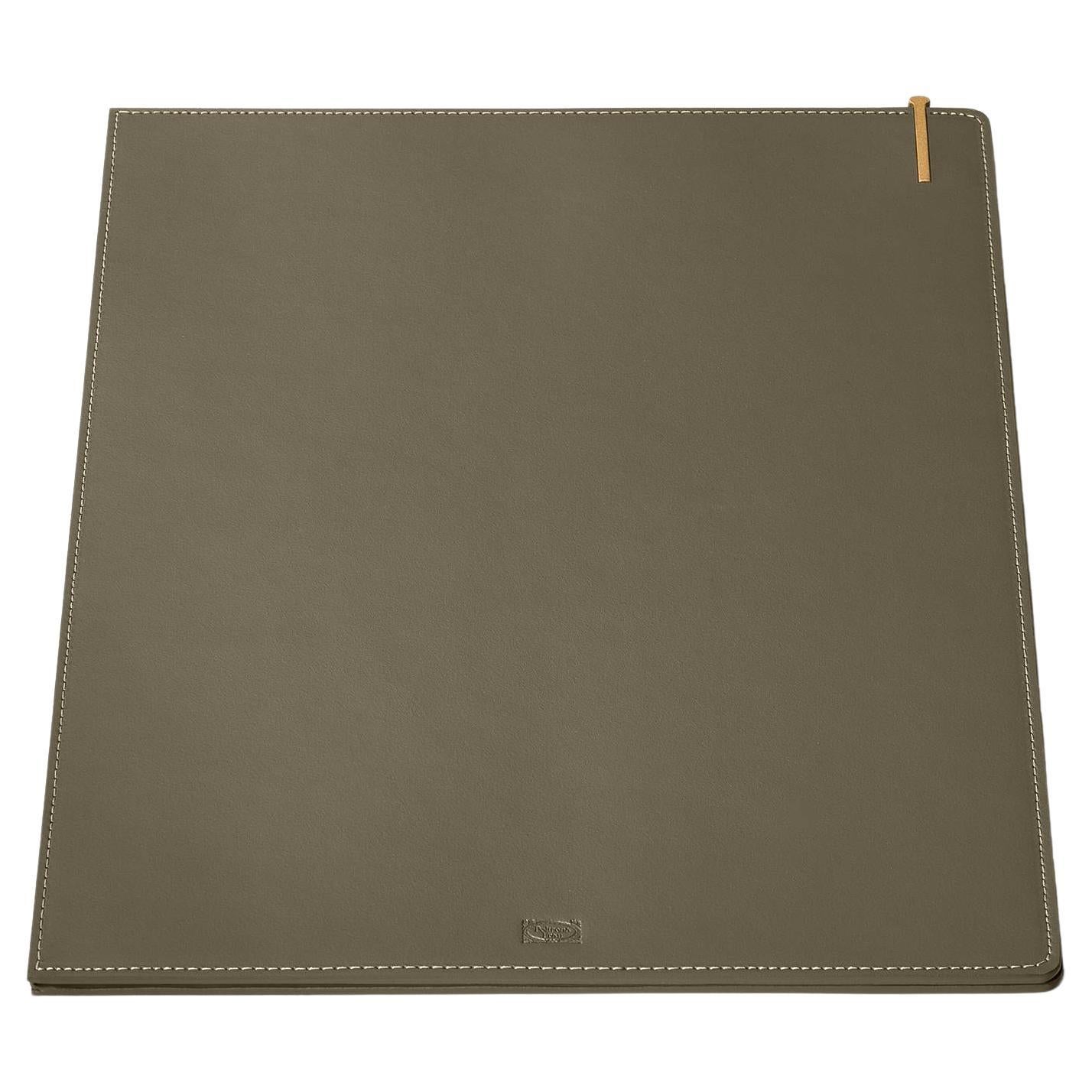Zhuang Desk, Working Pad in Saddle Leather Tortora Colour For Sale