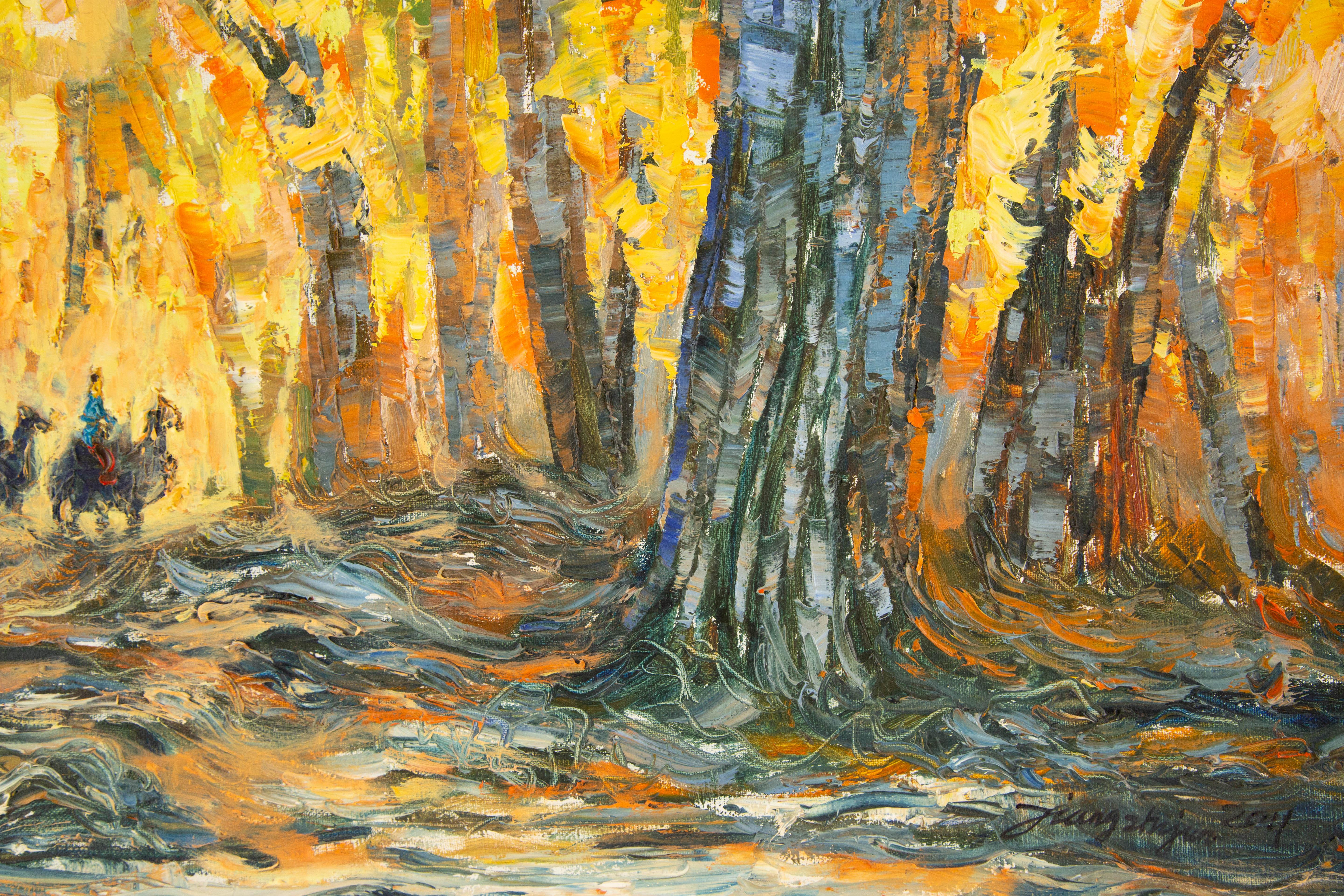 Zhujun Jiang Landschaft, Original, Ölgemälde auf Leinwand, „Outing Series - VI“ im Angebot 4