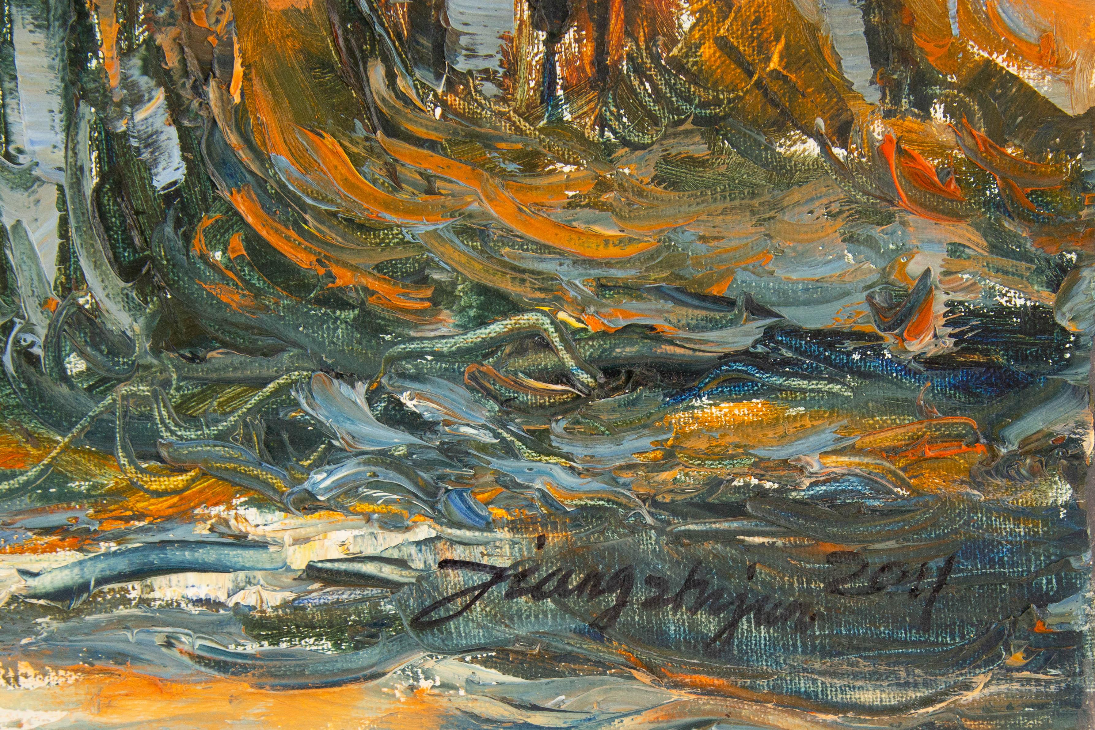 Zhujun Jiang Landschaft, Original, Ölgemälde auf Leinwand, „Outing Series - VI“ im Angebot 6